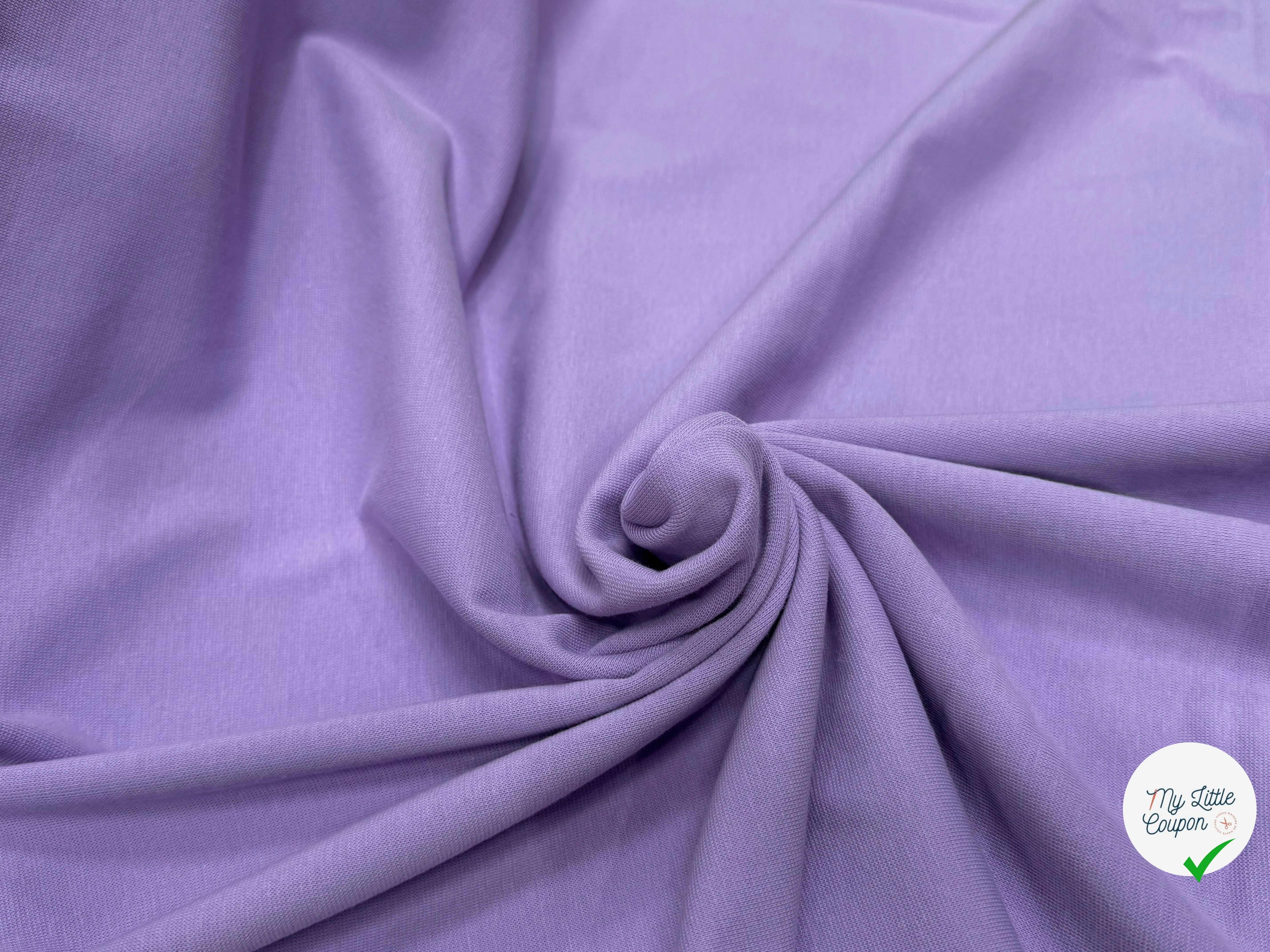 JERSEY COTON 2% ÉLASTHANNE TUBULAIRE 70CM PURPLE ROSE CÔTE 1X1 - My Little Coupon
