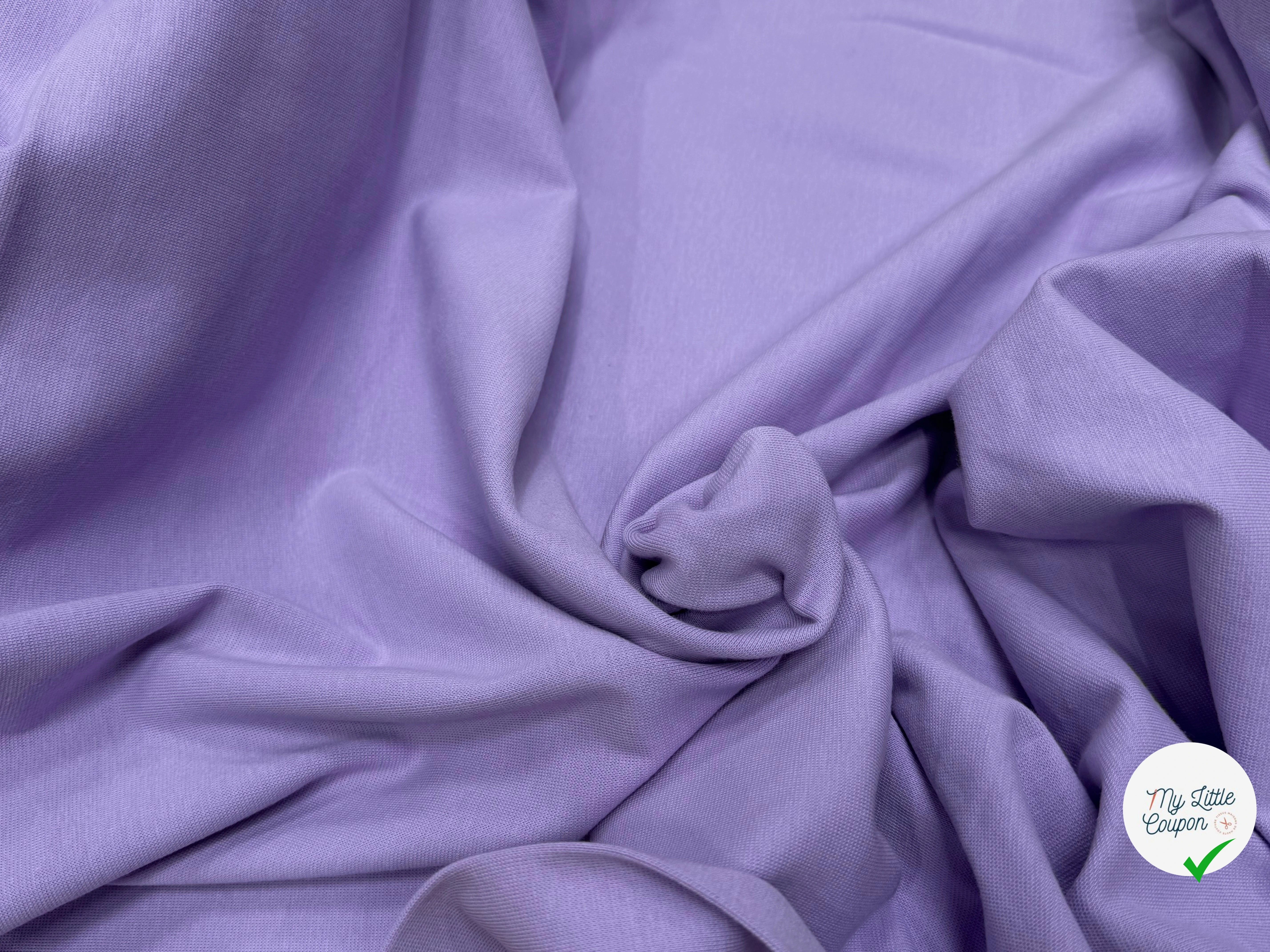 JERSEY COTON 2% ÉLASTHANNE TUBULAIRE 70CM PURPLE ROSE CÔTE 1X1 - My Little Coupon