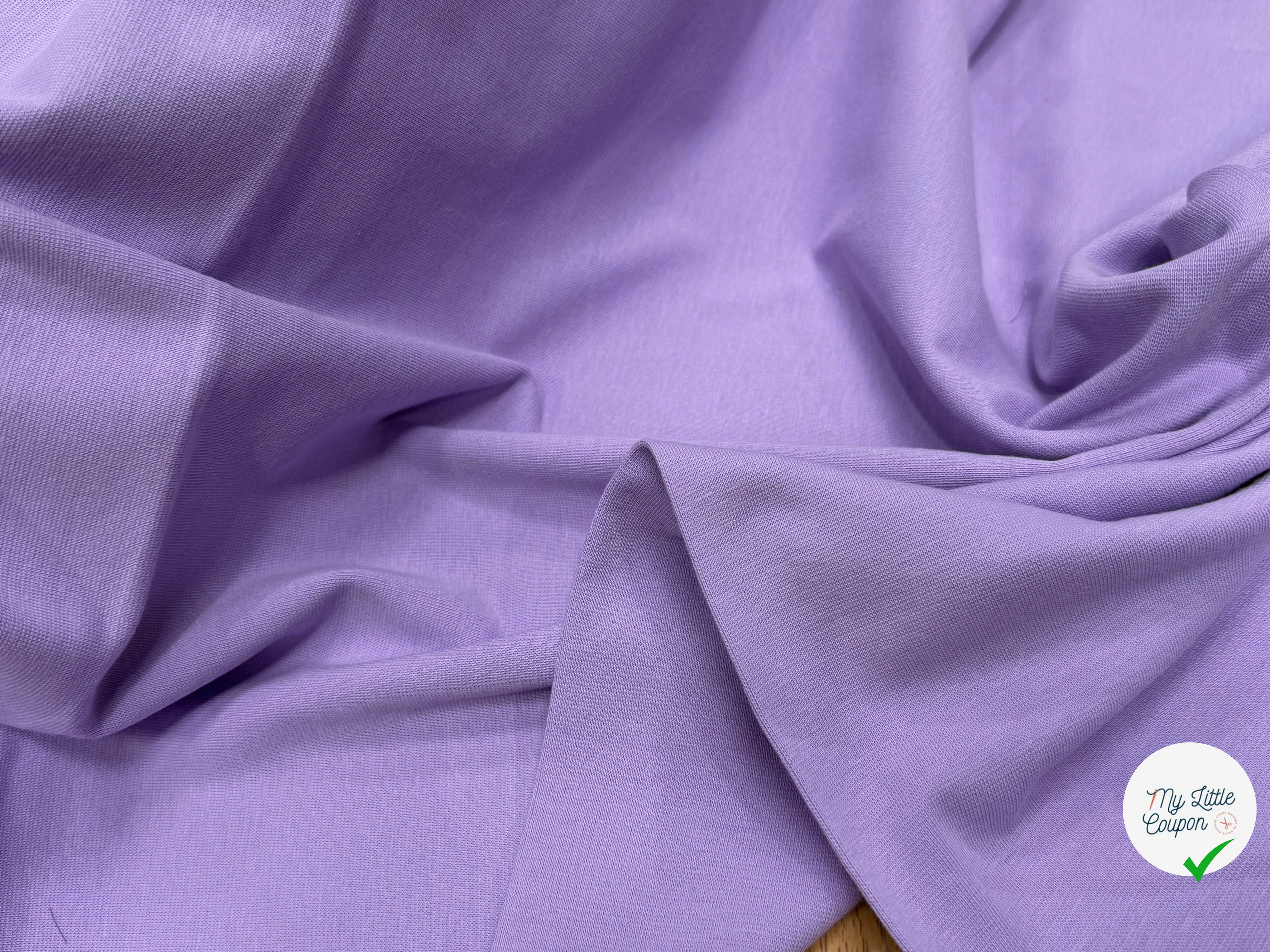 JERSEY COTON 2% ÉLASTHANNE TUBULAIRE 70CM PURPLE ROSE CÔTE 1X1 - My Little Coupon