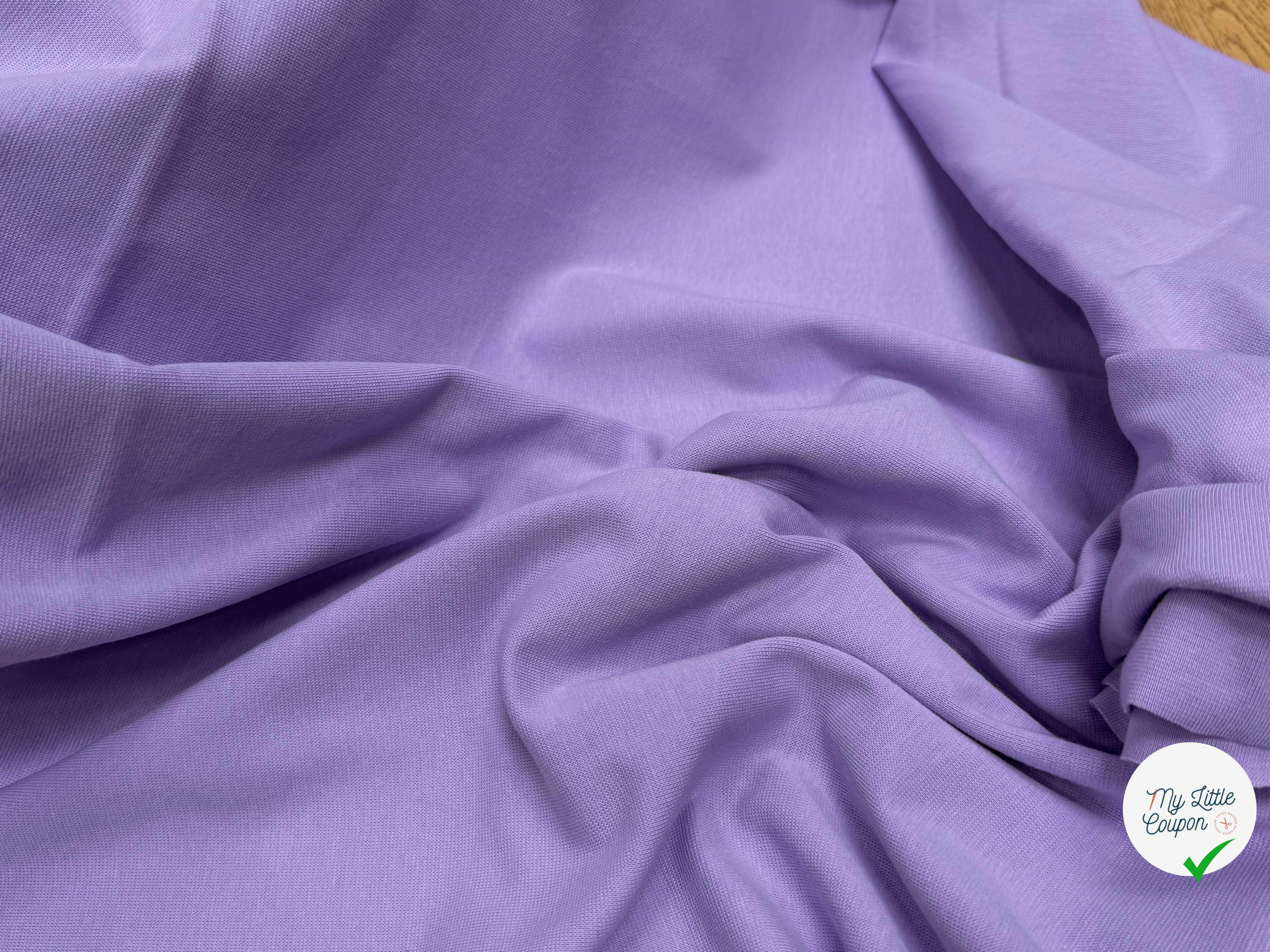 JERSEY COTON 2% ÉLASTHANNE TUBULAIRE 70CM PURPLE ROSE CÔTE 1X1 - My Little Coupon