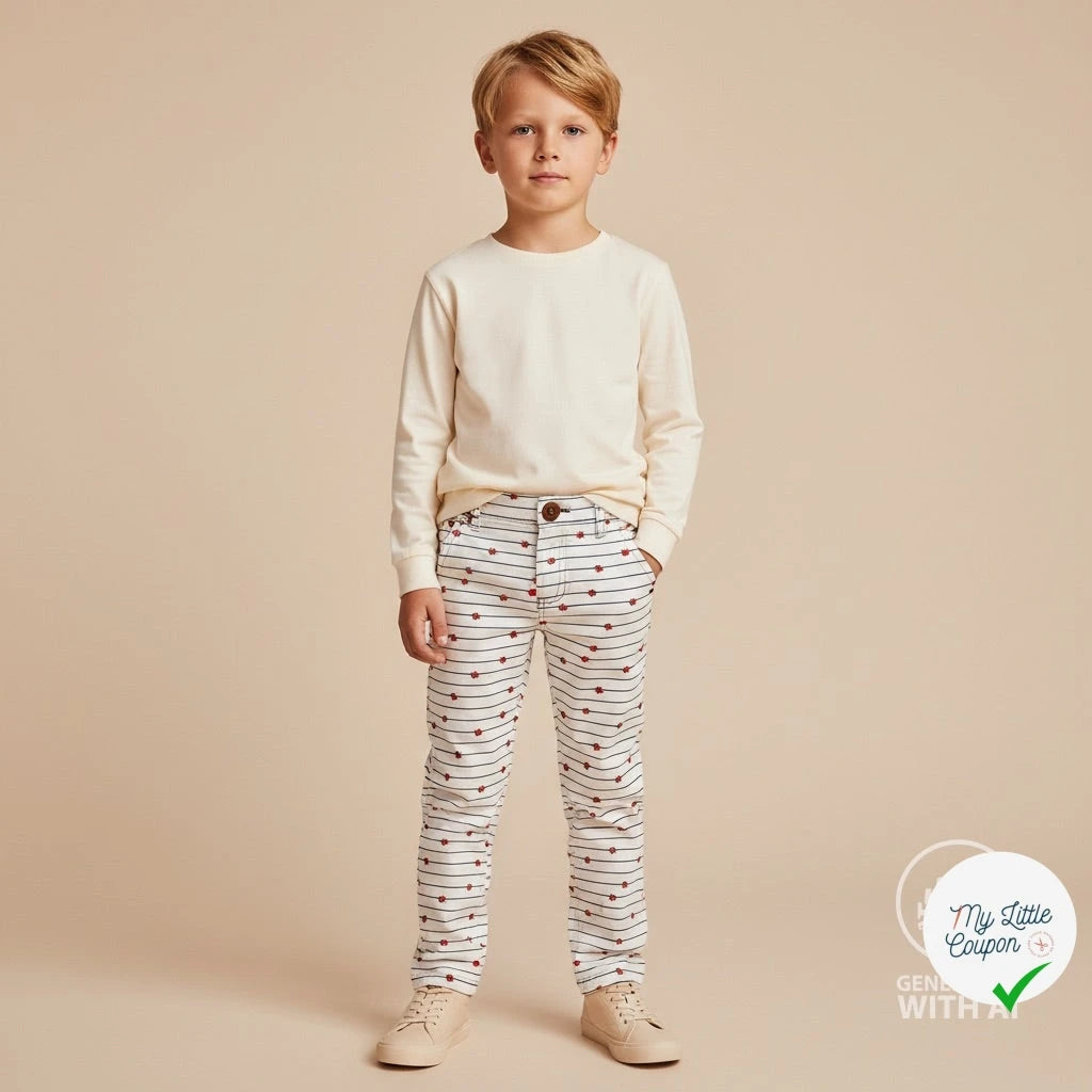 JERSEY COTON 5% ELASTHANNE MOTIFS COCCINELLES À RAYURES - My Little Coupon