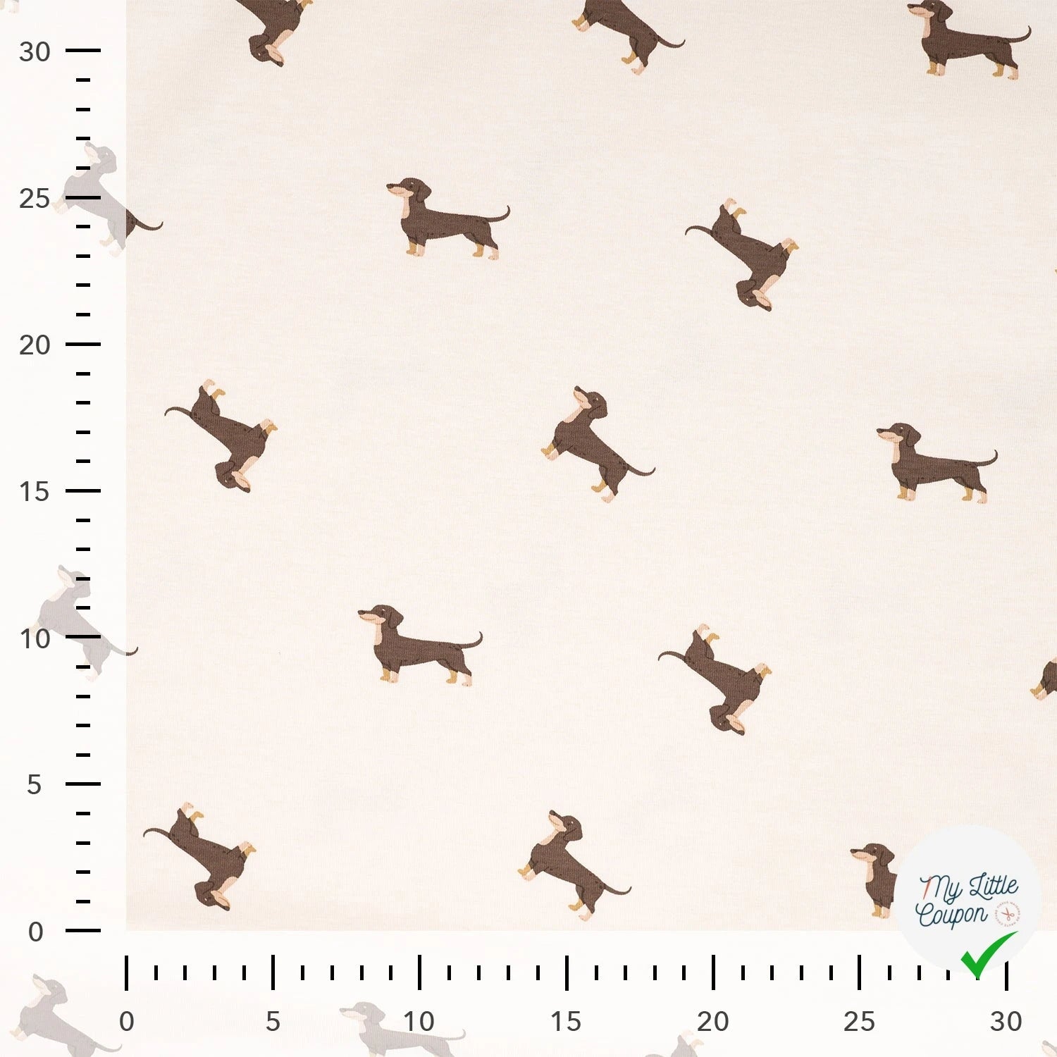 JERSEY COTON 5% ELASTHANNE MOTIFS TECKELS - My Little Coupon