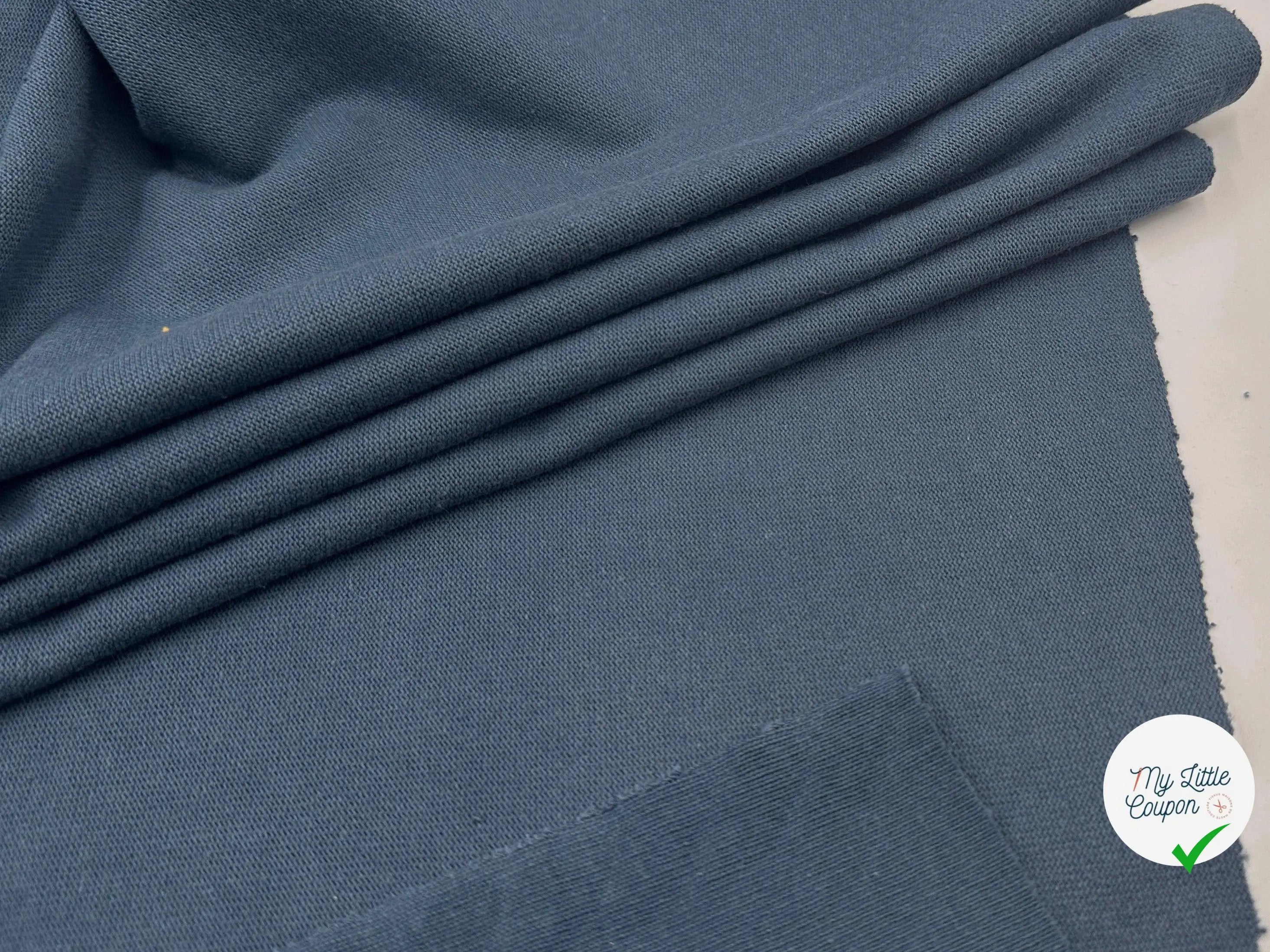 JERSEY COTON BLEU ABER - My Little Coupon - tissu - coudre