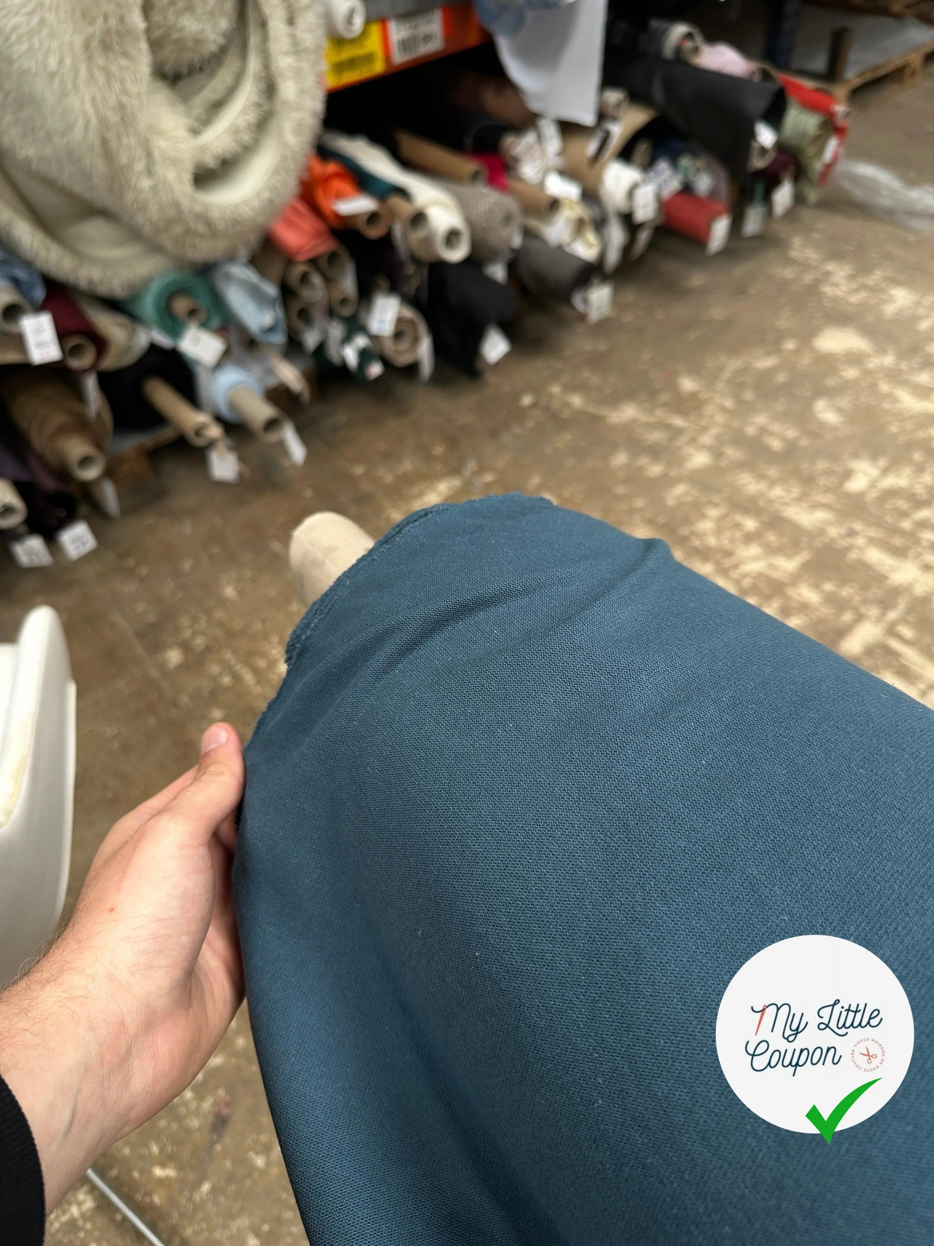 JERSEY COTON BLEU ABER - My Little Coupon - tissu - coudre