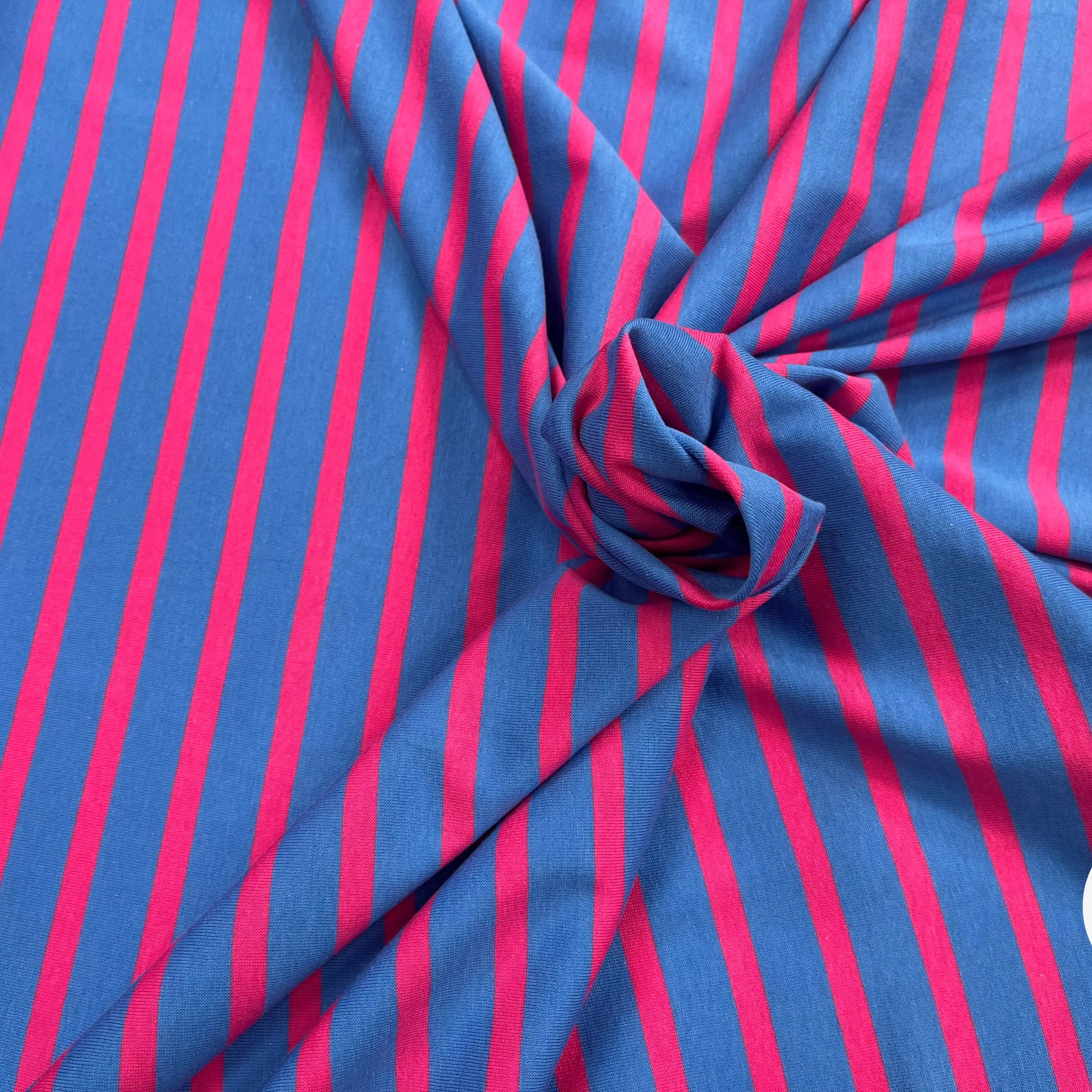 JERSEY COTON MARINIÈRE RIVIERA PIVOINE MADE IN FRANCE - My Little Coupon