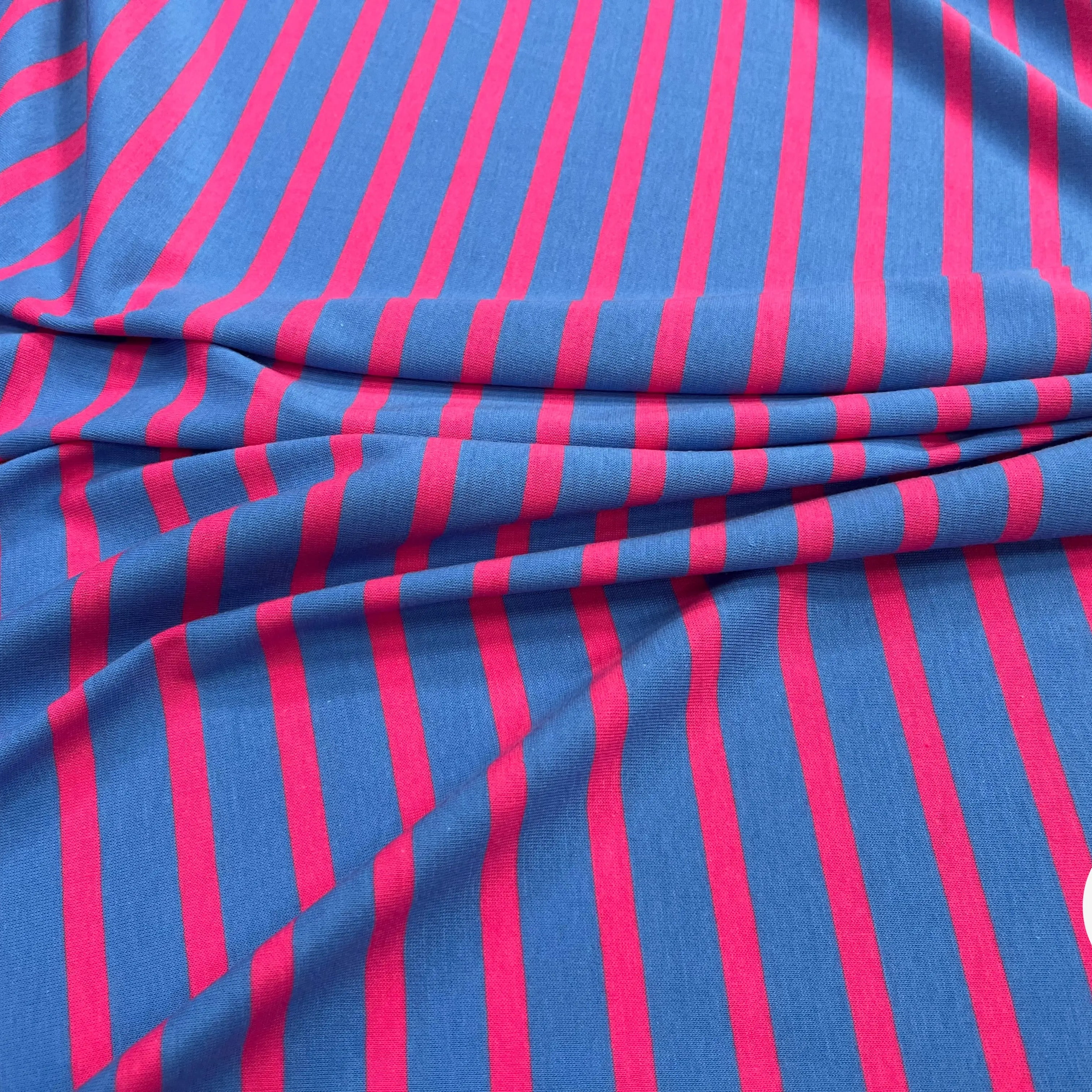 JERSEY COTON MARINIÈRE RIVIERA PIVOINE MADE IN FRANCE - My Little Coupon