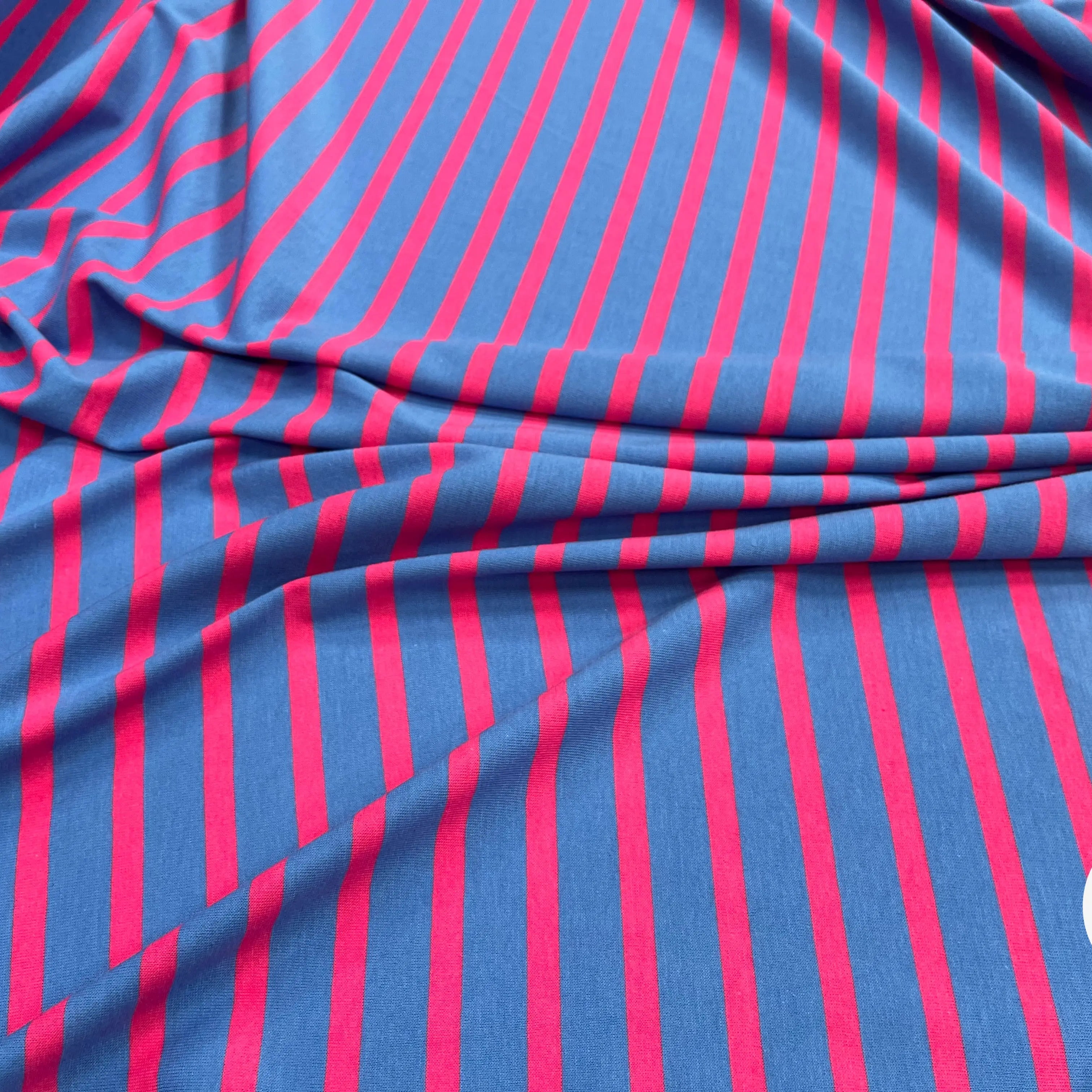 JERSEY COTON MARINIÈRE RIVIERA PIVOINE MADE IN FRANCE - My Little Coupon