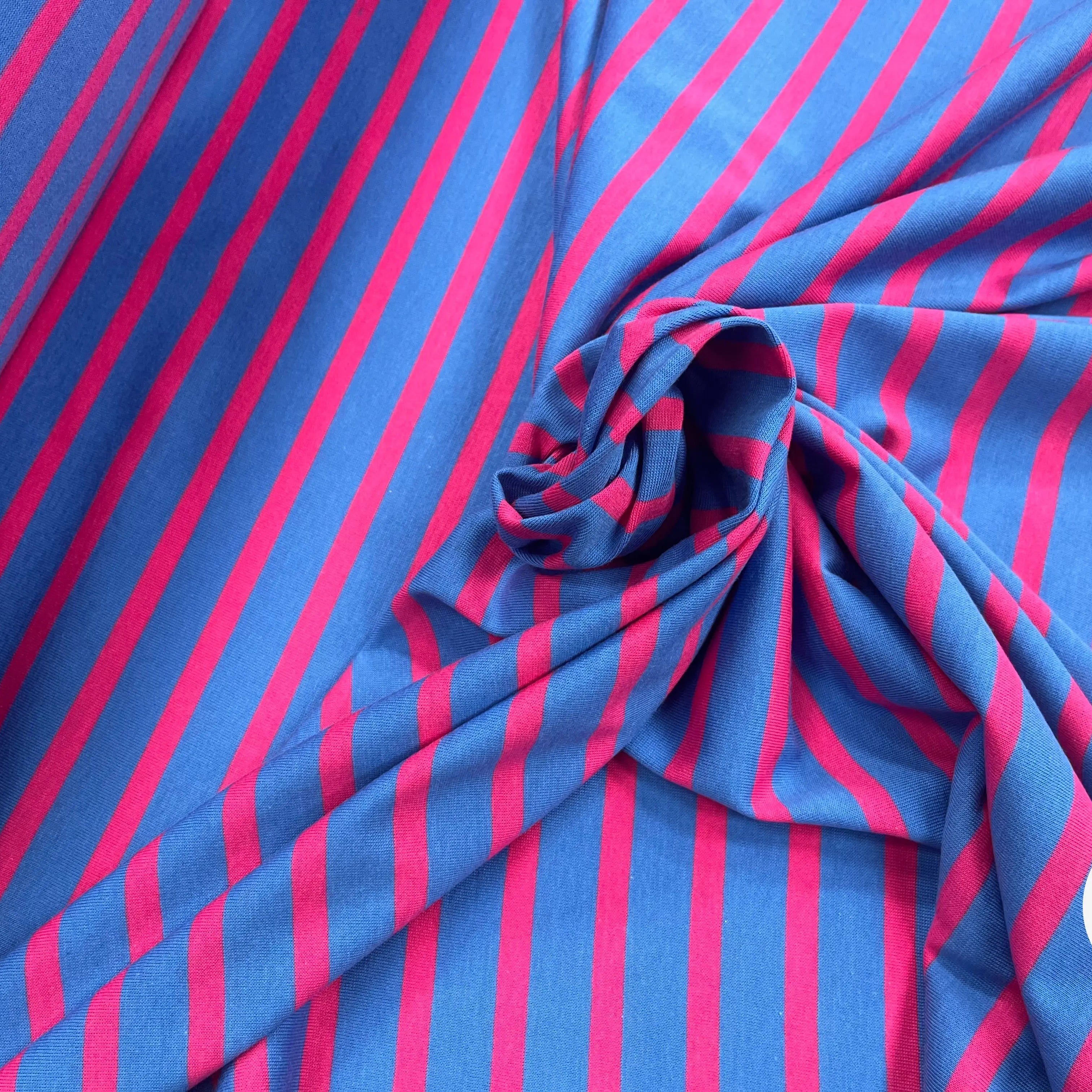 JERSEY COTON MARINIÈRE RIVIERA PIVOINE MADE IN FRANCE - My Little Coupon