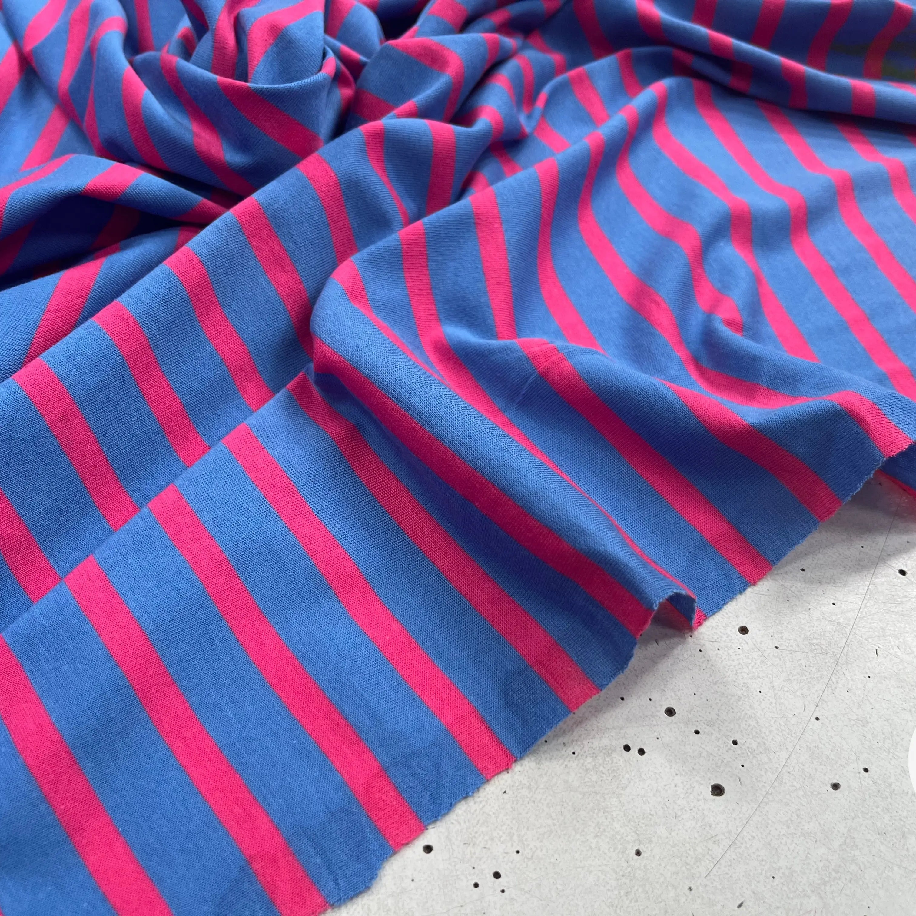 JERSEY COTON MARINIÈRE RIVIERA PIVOINE MADE IN FRANCE - My Little Coupon