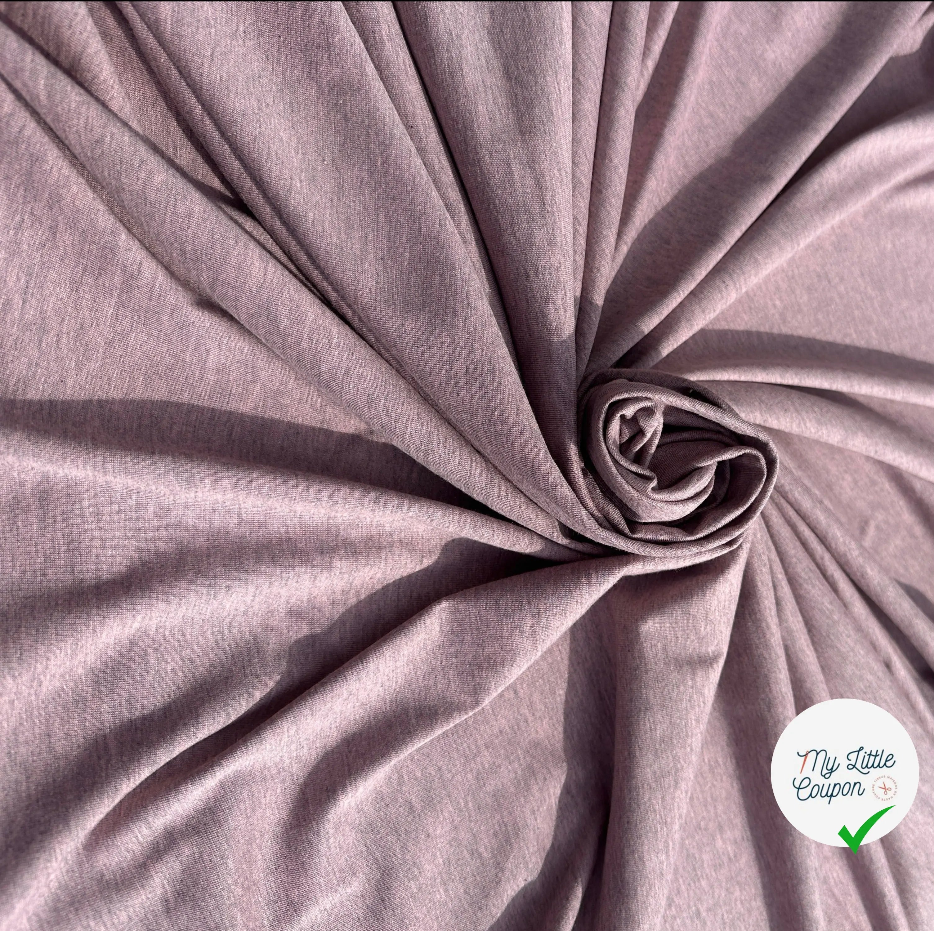 JERSEY COTON SOIE ROSE CHINÉ GRIS - My Little Coupon