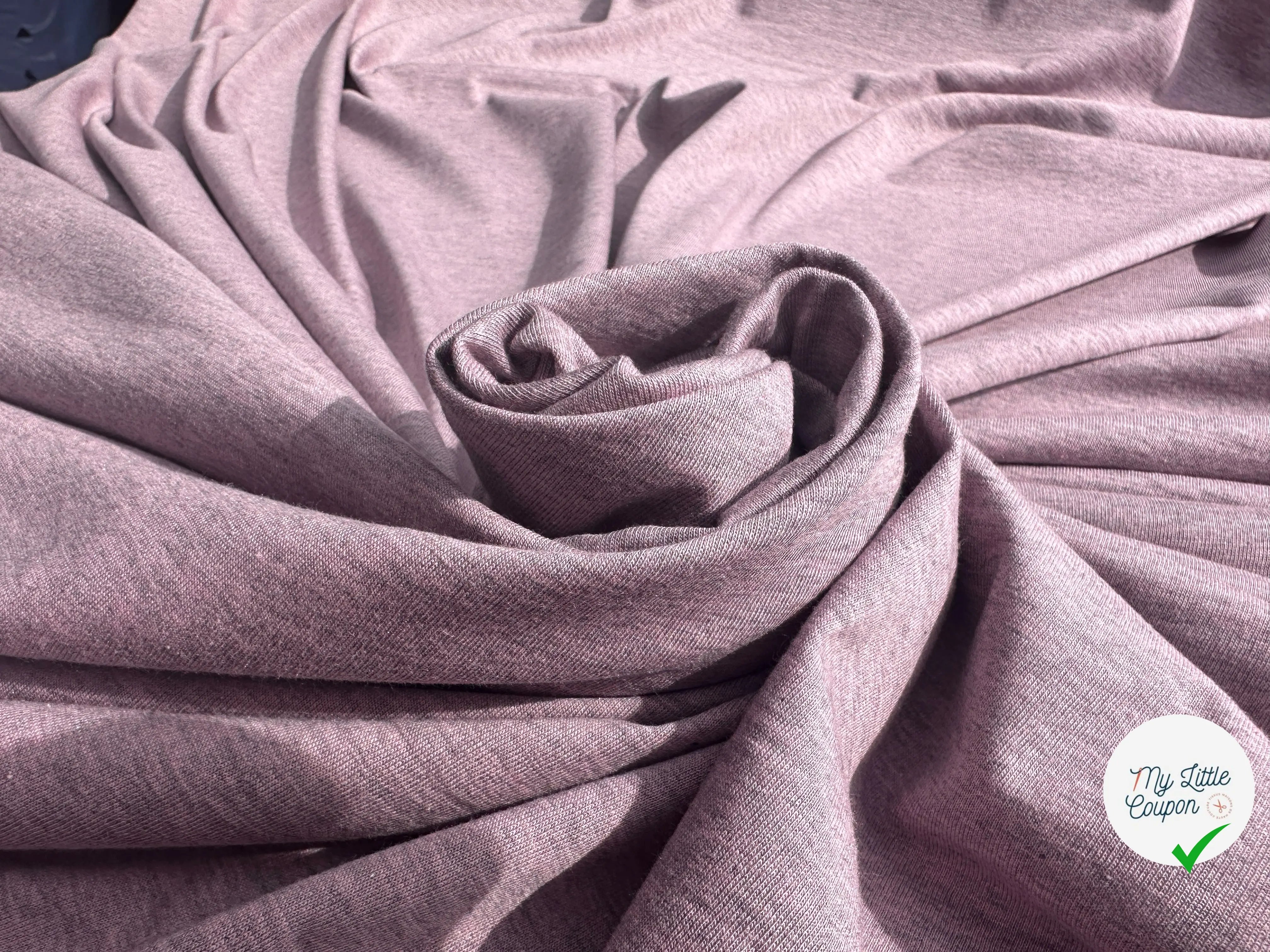 JERSEY COTON SOIE ROSE CHINÉ GRIS - My Little Coupon