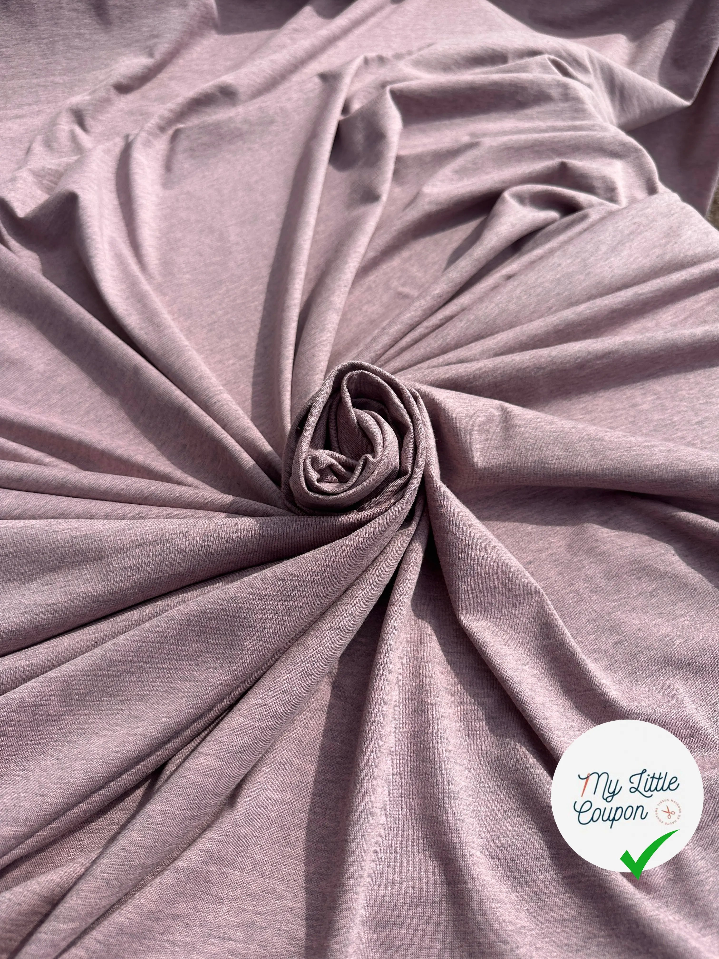 JERSEY COTON SOIE ROSE CHINÉ GRIS - My Little Coupon