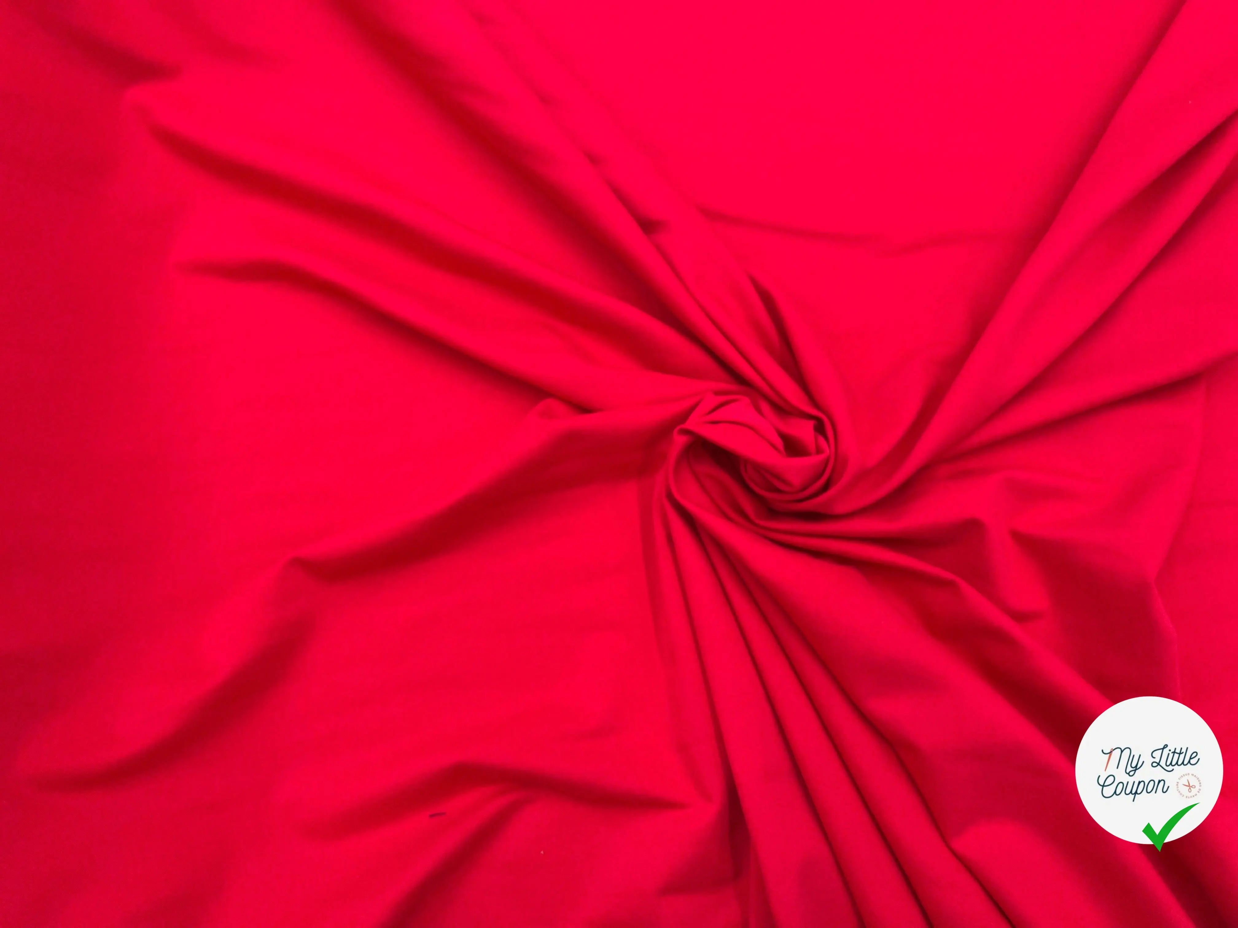 JERSEY COTON STRETCH ROUGE CHAPERON - My Little Coupon - tissu - coudre