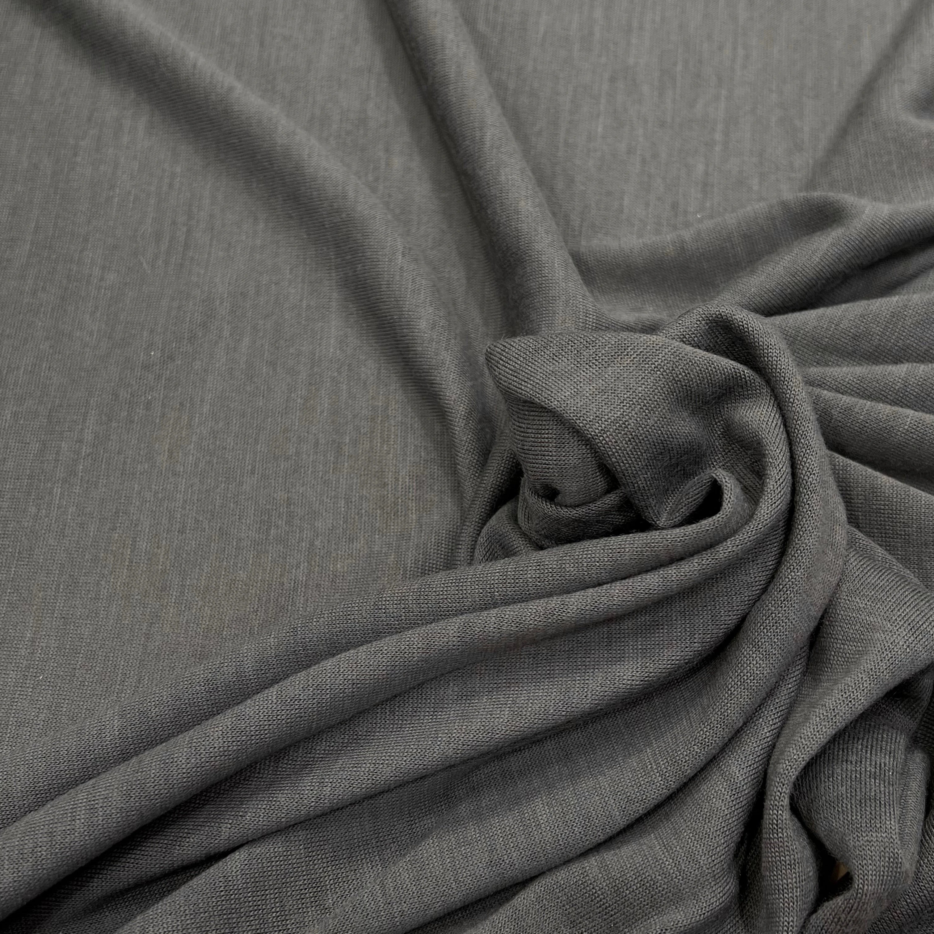 JERSEY COTON VISCOSE 55% COTON ULTRA STRETCH GRIS MARRON - My Little Coupon