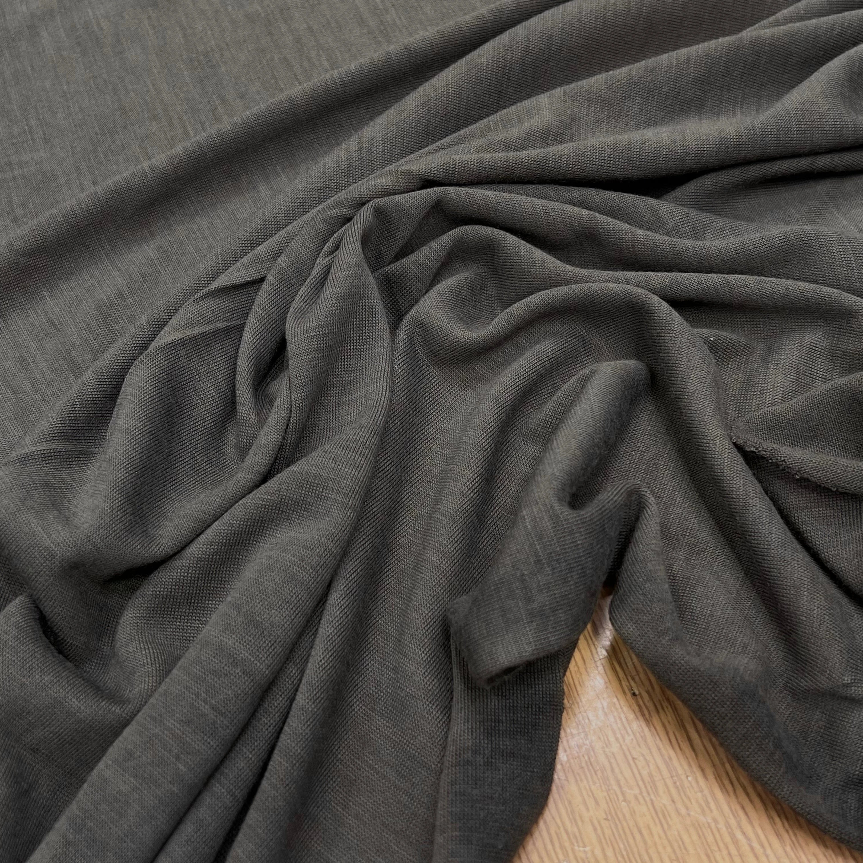 JERSEY COTON VISCOSE 55% COTON ULTRA STRETCH GRIS MARRON - My Little Coupon