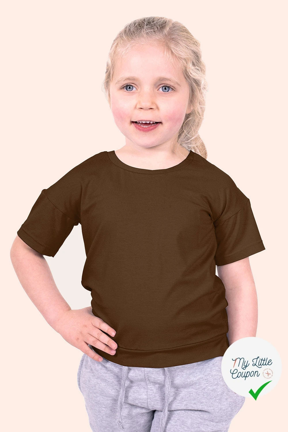 JERSEY DE COTON BELLE TENUE MARRON - My Little Coupon