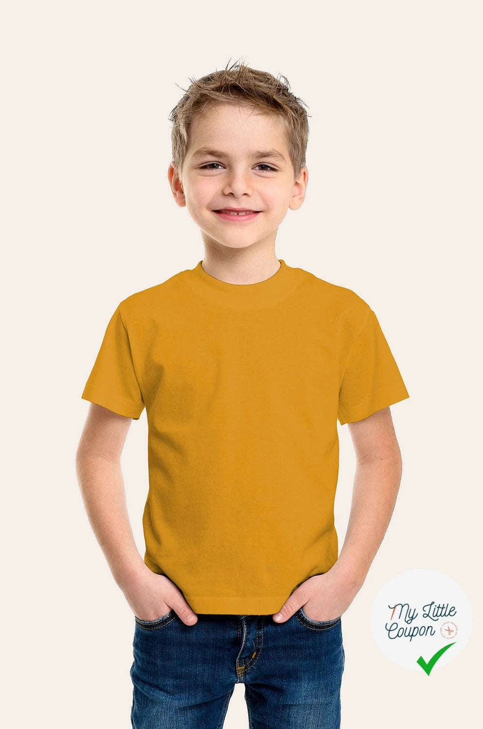 JERSEY DE COTON BELLE TENUE OCRE - My Little Coupon