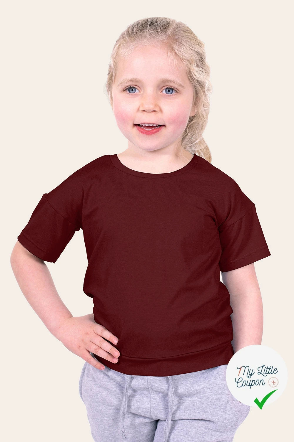 JERSEY DE COTON BELLE TENUE ROUGE CERISE - My Little Coupon