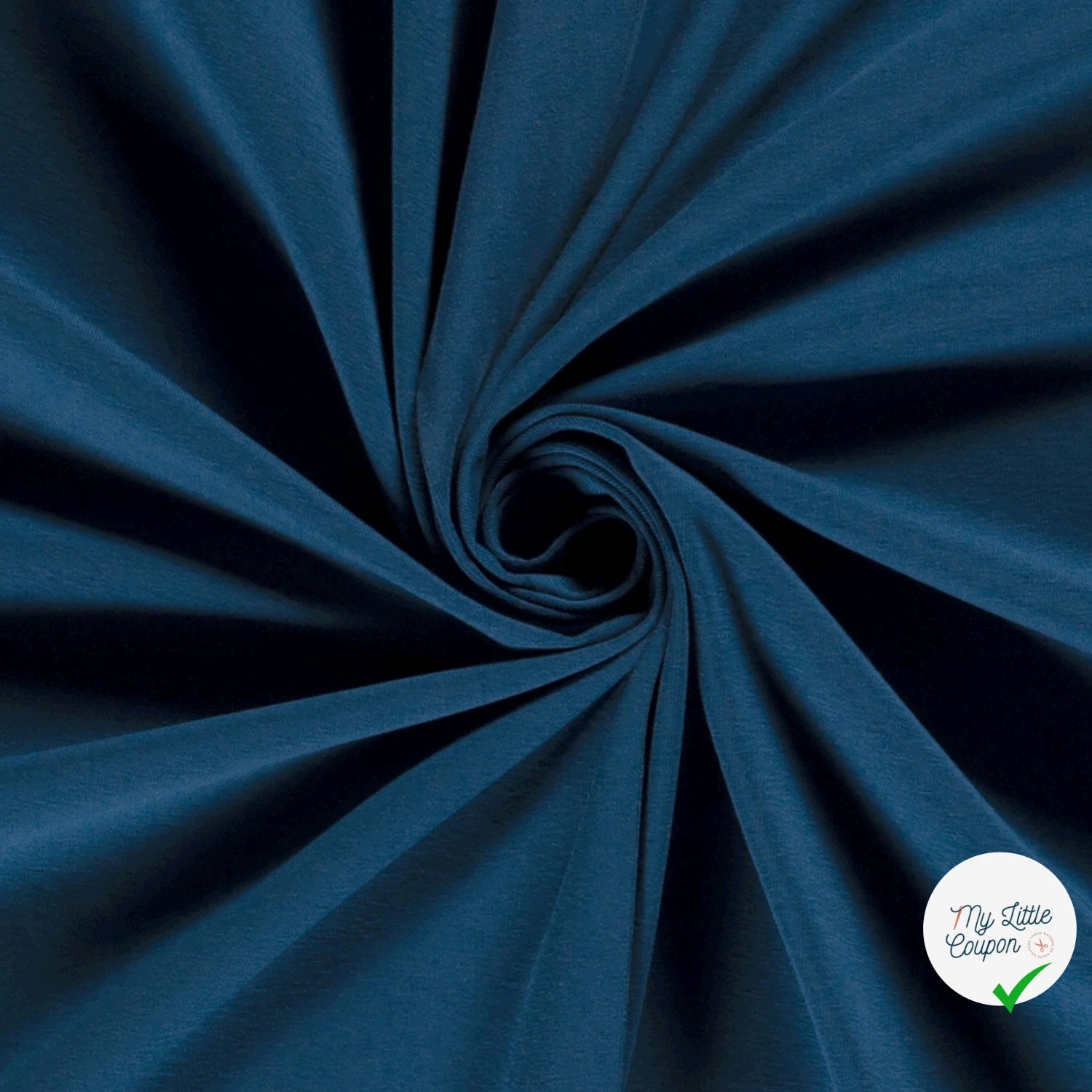JERSEY DE COTON BELLE TENUE UNICOLORE PAON BLEU - My Little Coupon