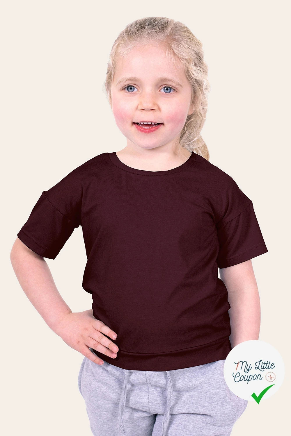 JERSEY DE COTON BELLE TENUE UNICOLORE VIN - My Little Coupon