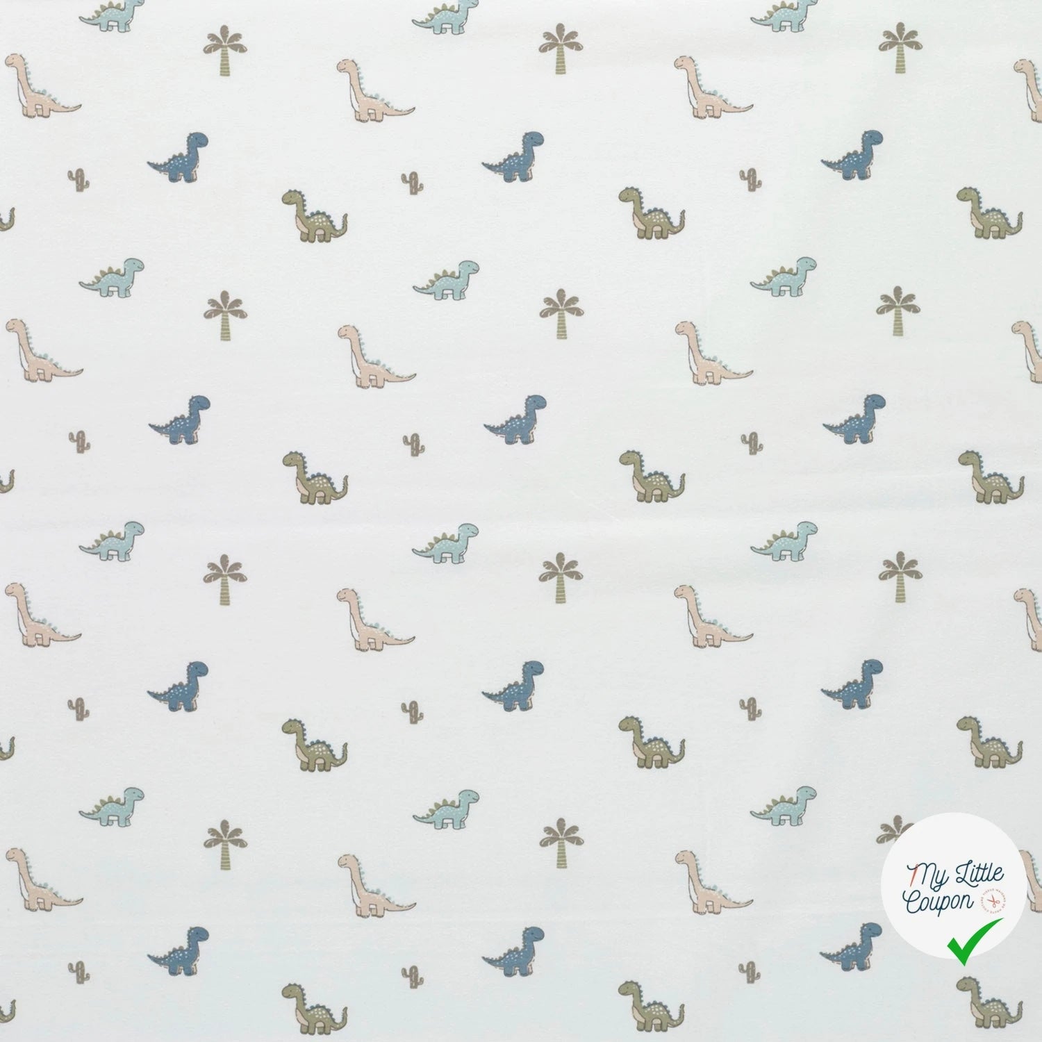 Jersey de coton dinosaures blanc cassé