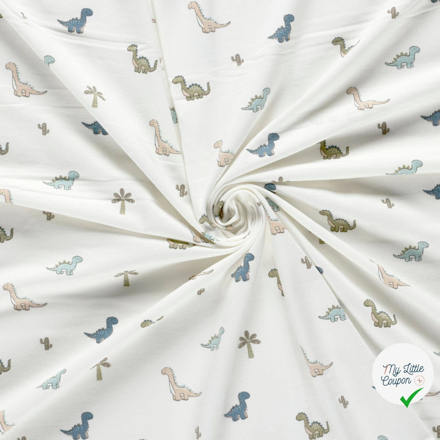Jersey de coton dinosaures blanc cassé