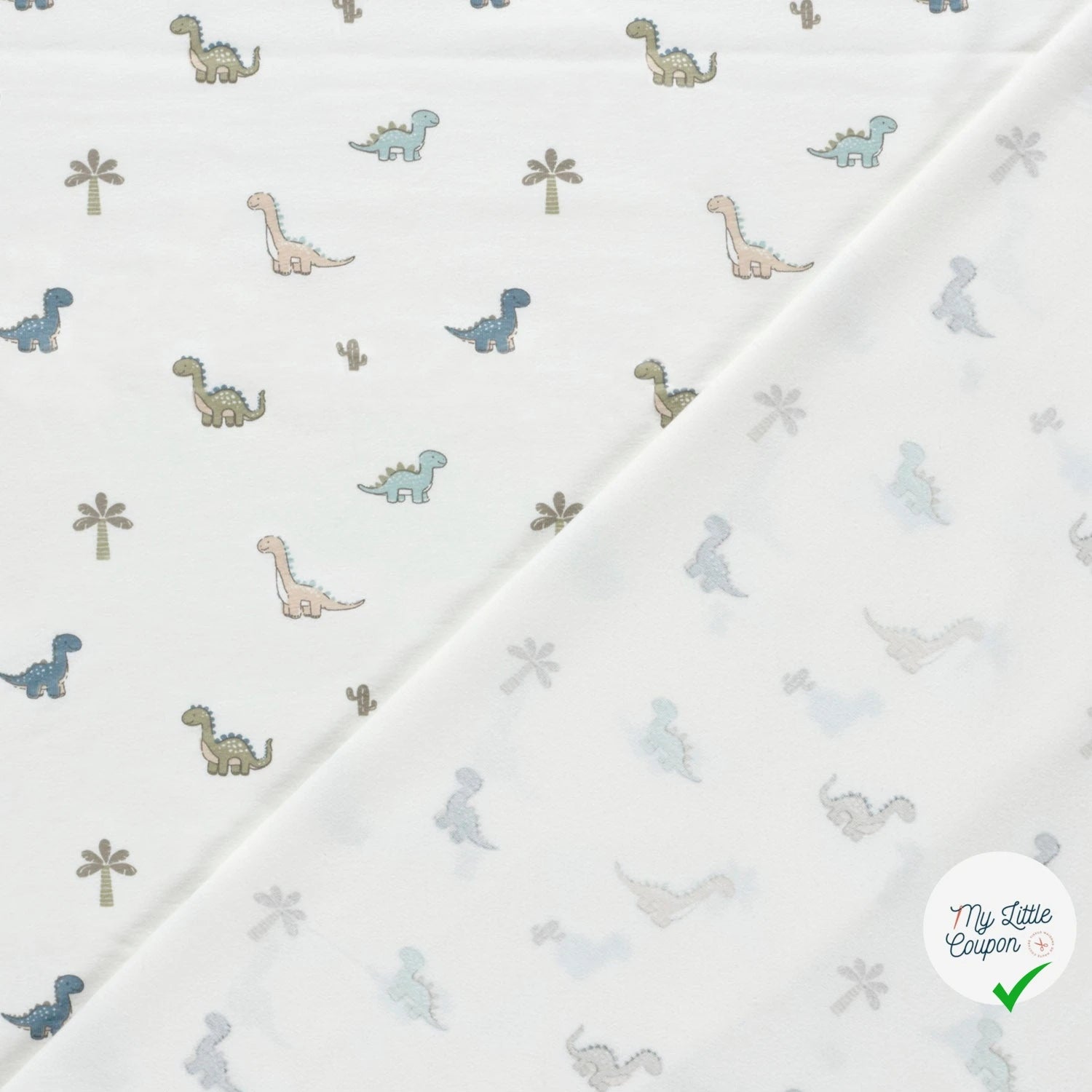 Jersey de coton dinosaures blanc cassé