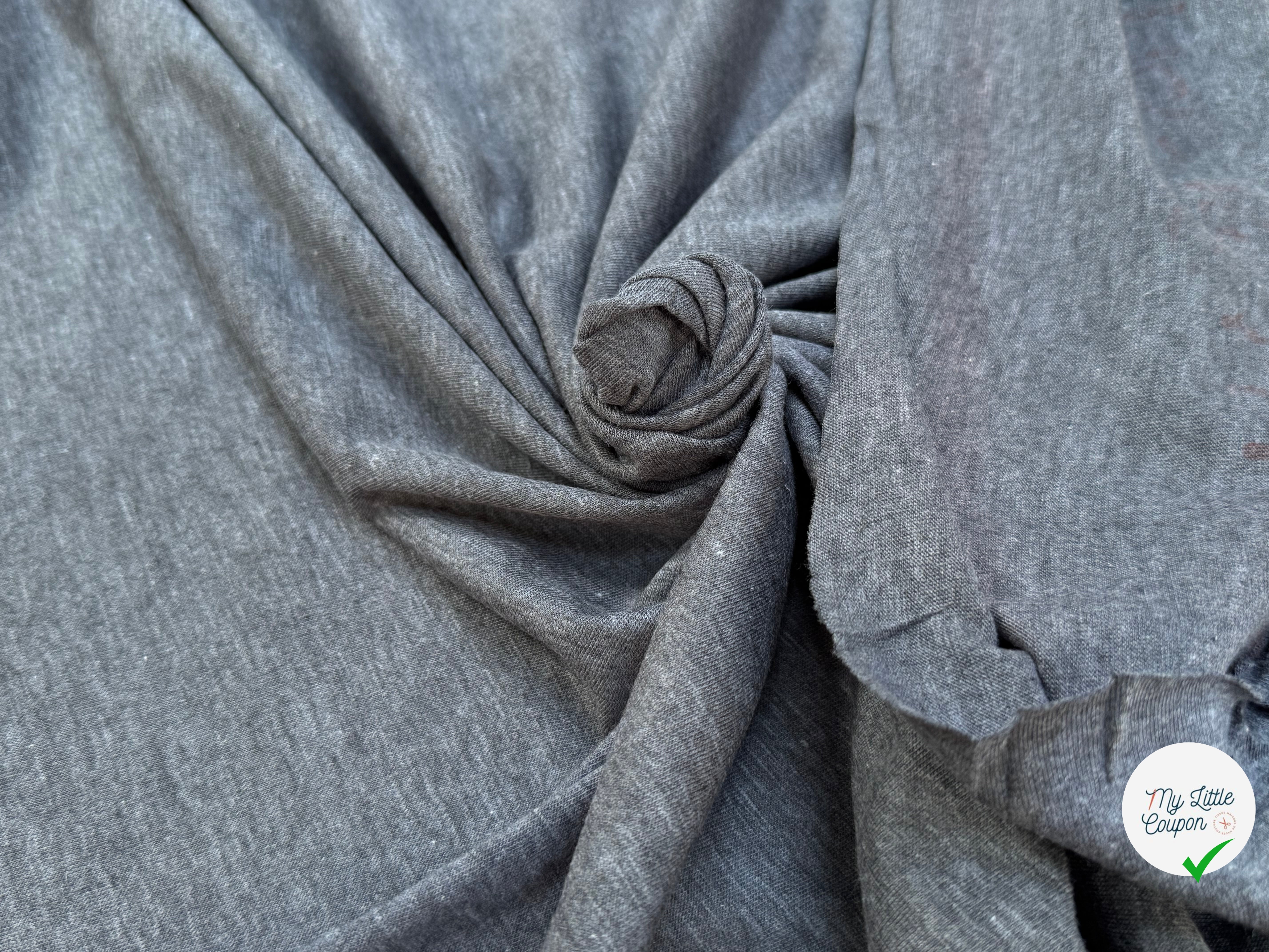 JERSEY DE COTON DOUX GRIS FONCÉ - My Little Coupon