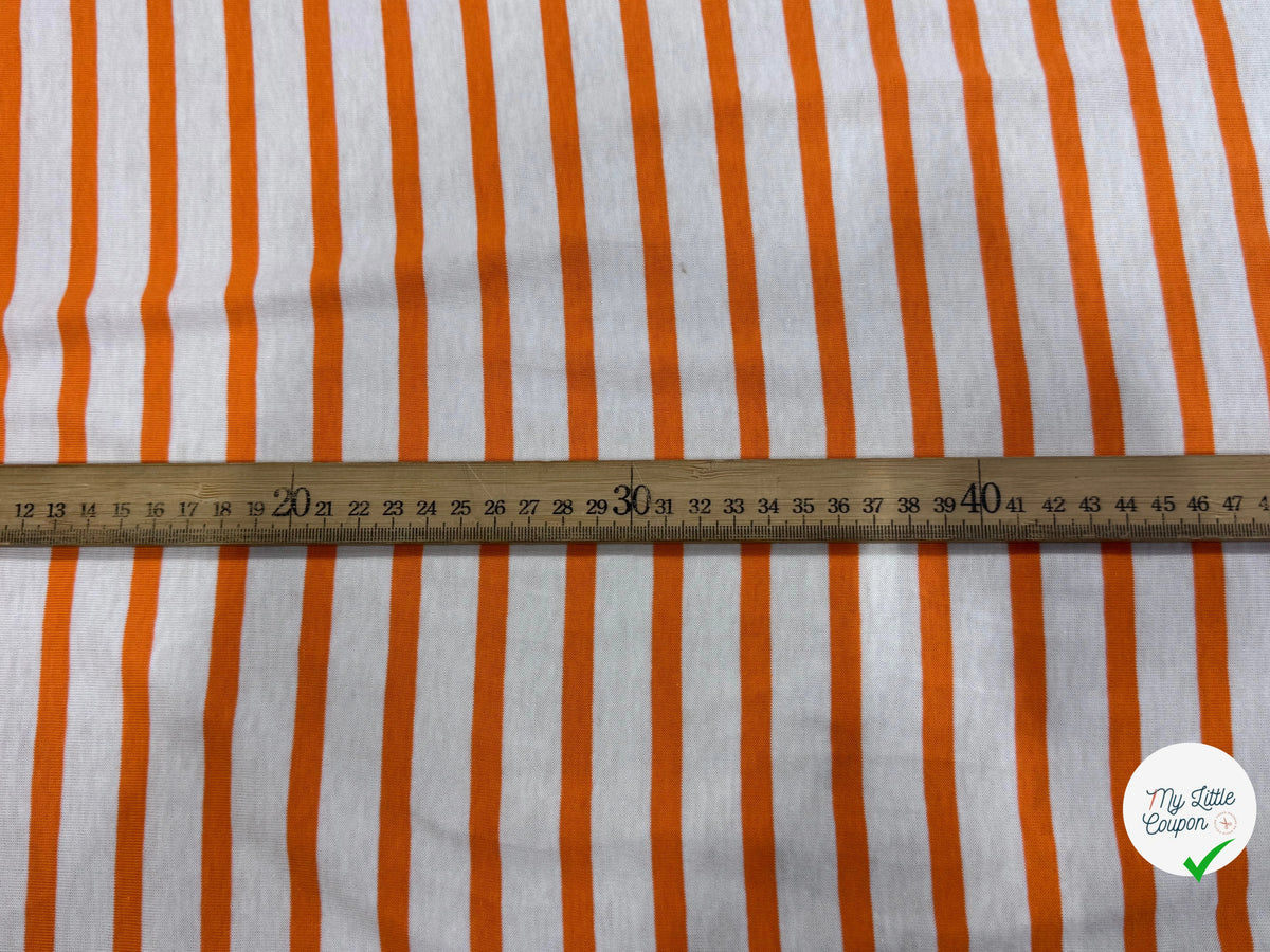 JERSEY DE COTON DOUX STRETCH NEIGE ET ORANGE FLUO FABRICATION RÉGION DE TROYES 🇫🇷 - My Little Coupon