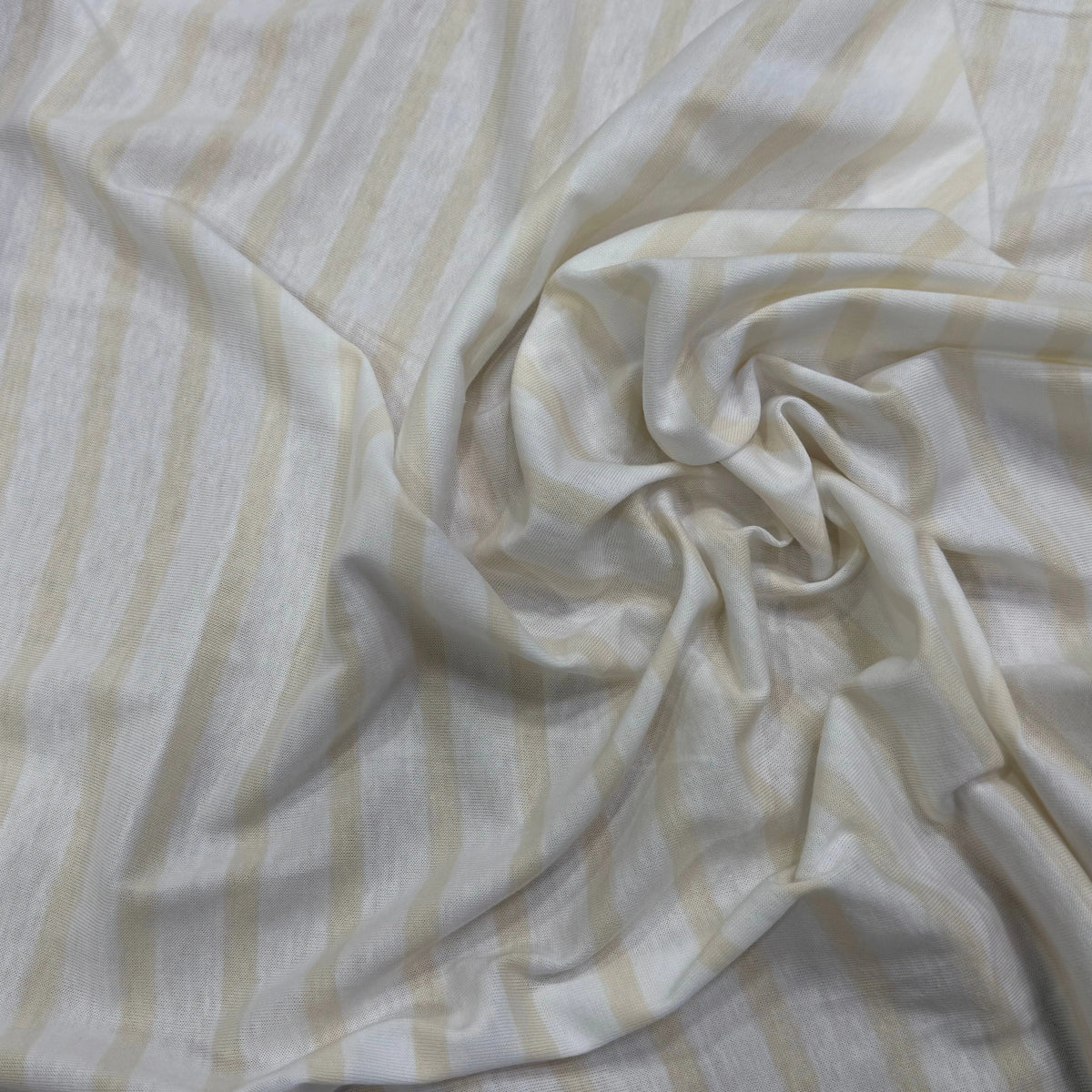 JERSEY DE COTON DOUX STRETCH RAYURES NEIGE ET ÉCRU FABRICATION RÉGION DE TROYES 🇫🇷 - My Little Coupon