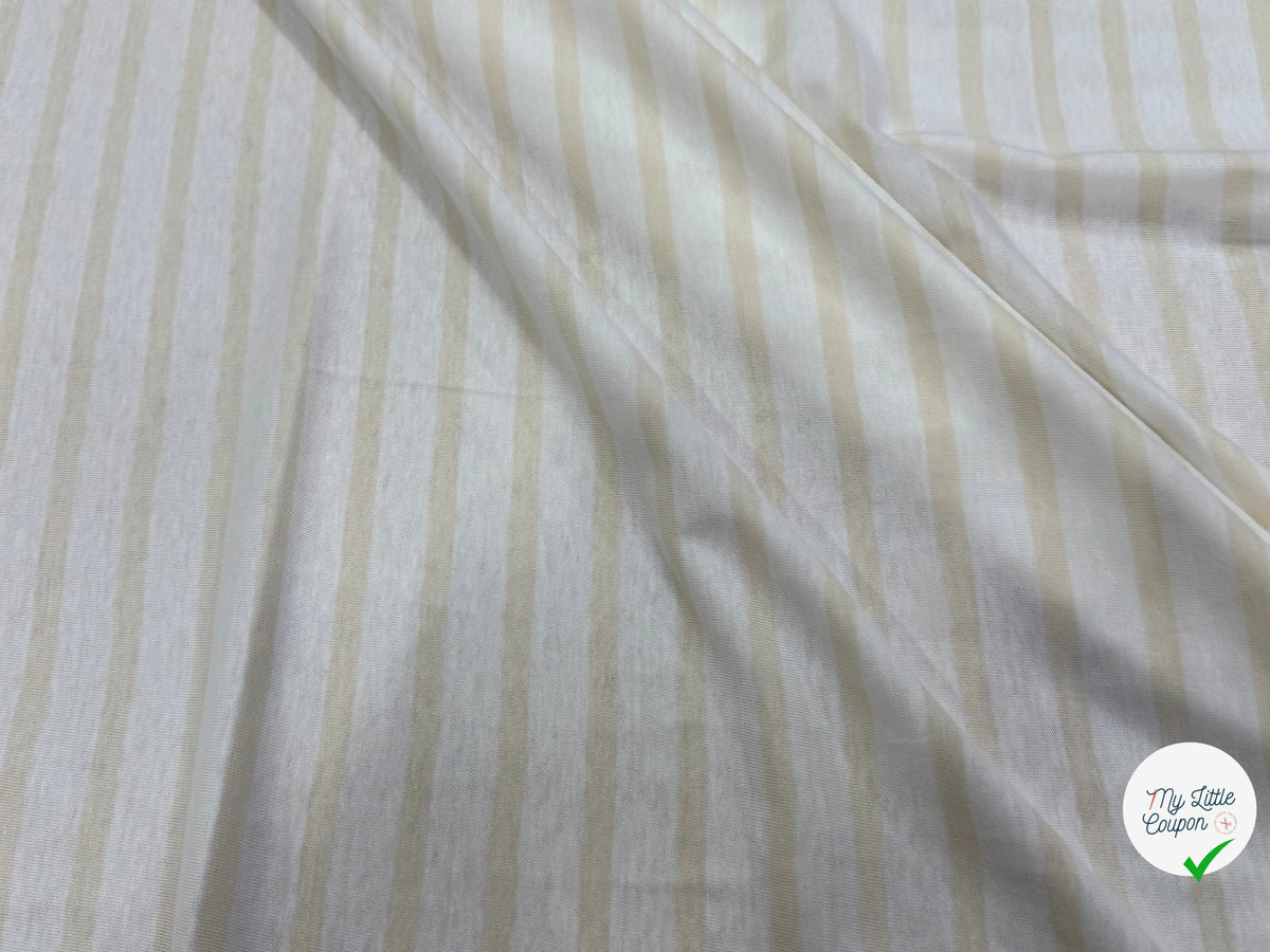 JERSEY DE COTON DOUX STRETCH RAYURES NEIGE ET ÉCRU FABRICATION RÉGION DE TROYES 🇫🇷 - My Little Coupon