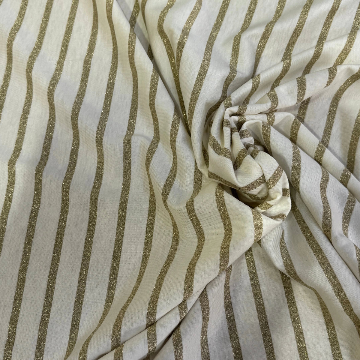 JERSEY DE COTON ÉCRU RAYURES BRILLANTINE BEIGE KAKI FABRICATION RÉGION DE TROYES 🇫🇷 - My Little Coupon