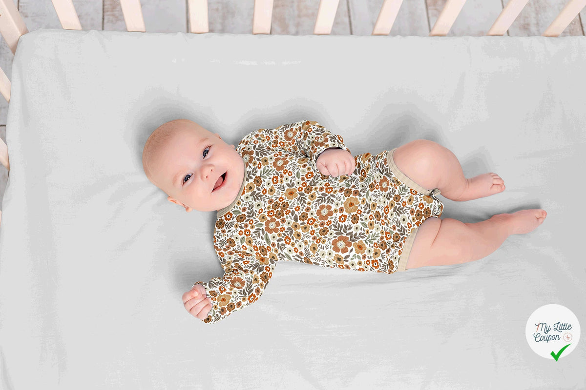 Jersey de coton fleurs blanc cassé