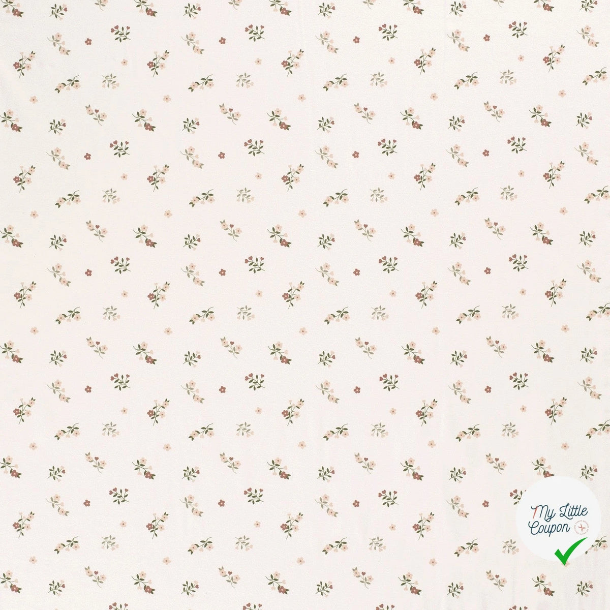 Jersey de coton fleurs blanc cassé