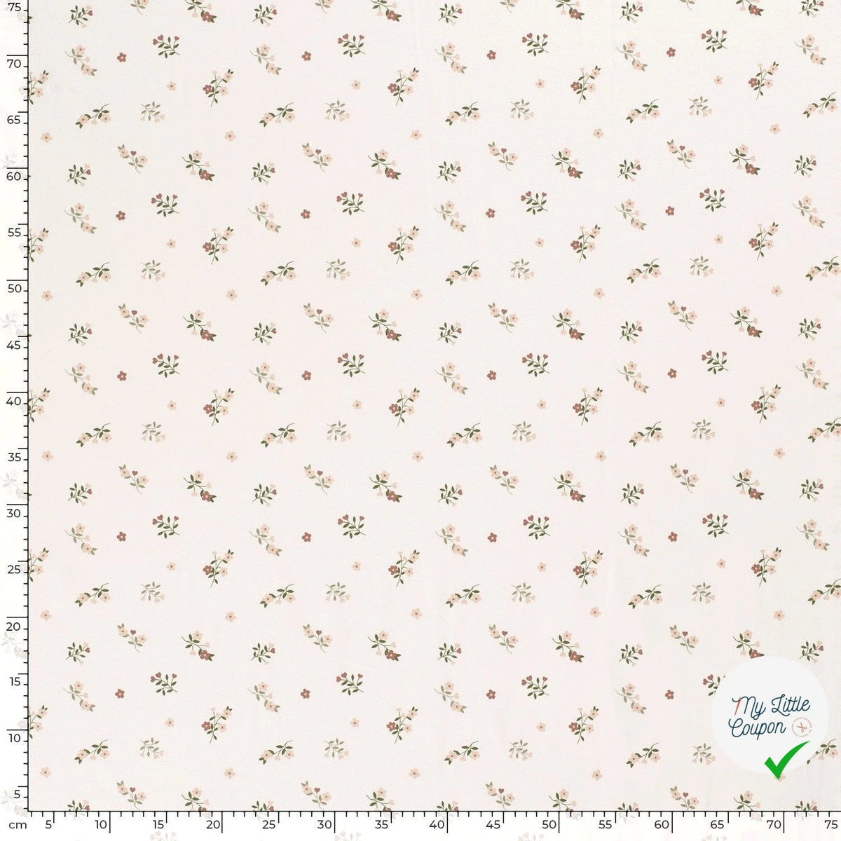 Jersey de coton fleurs blanc cassé