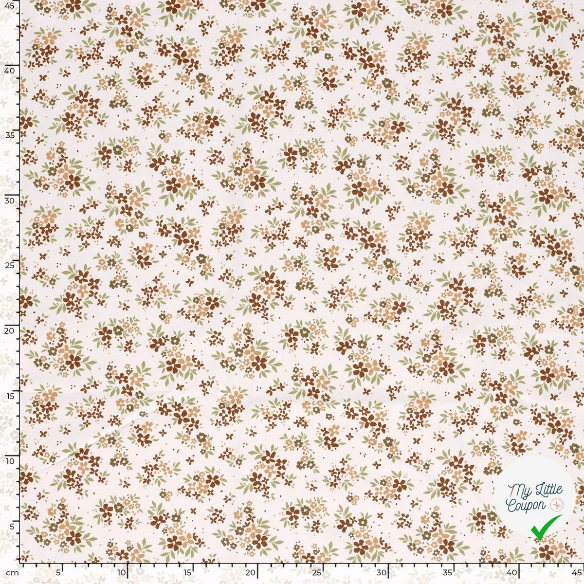 Jersey de coton fleurs blanc cassé