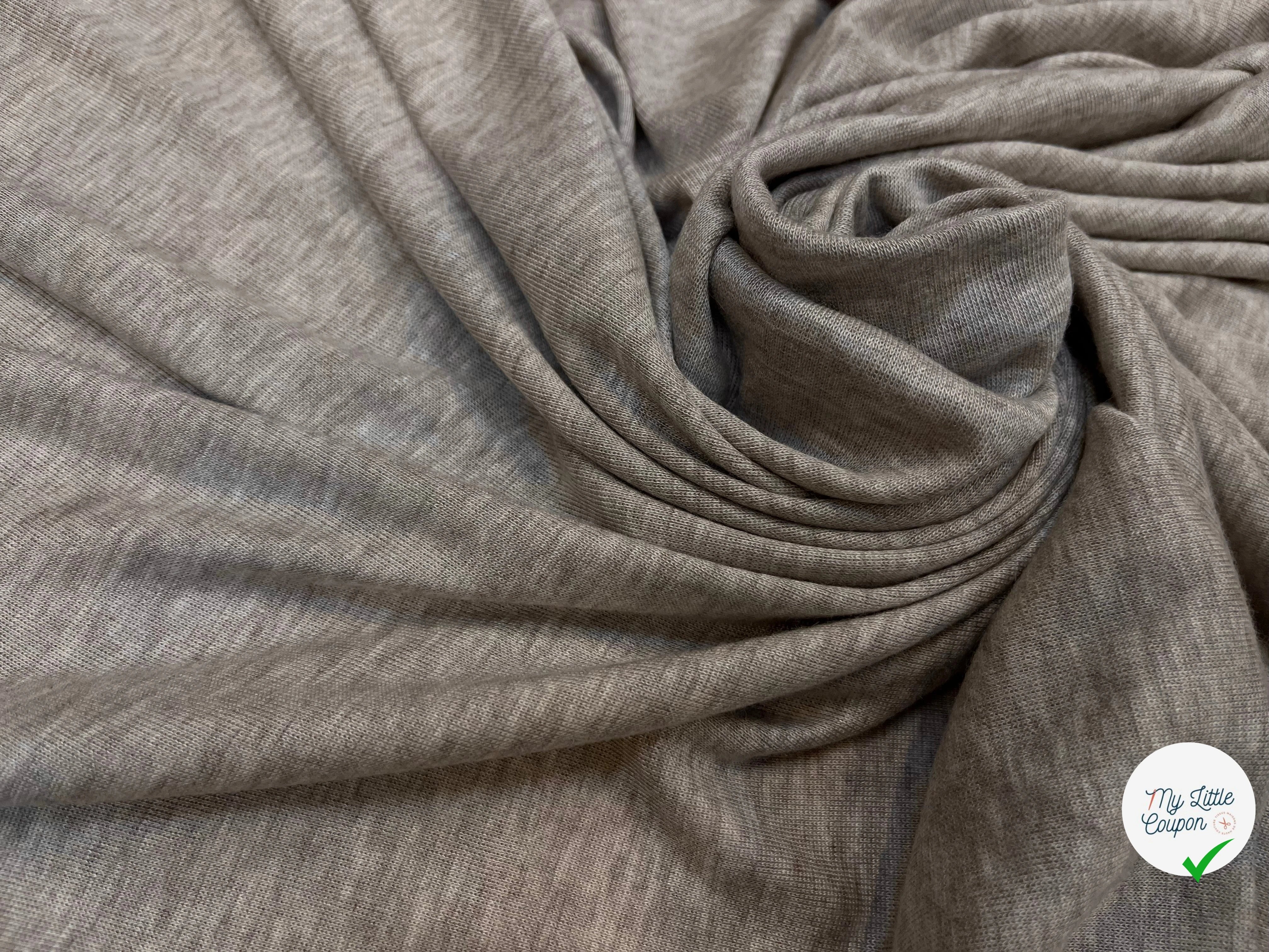 JERSEY DE COTON GRIS MARRON CLAIR - My Little Coupon