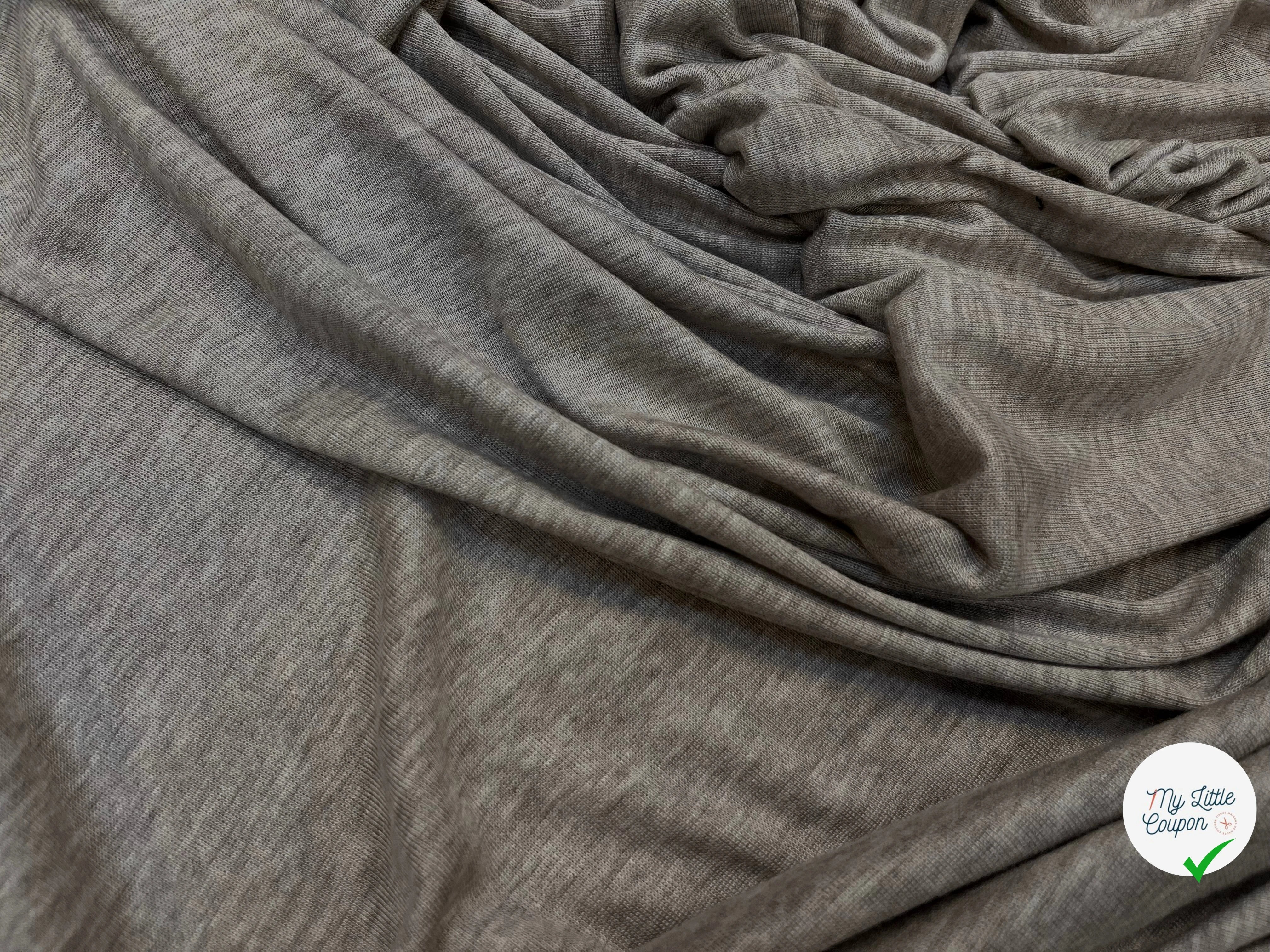 JERSEY DE COTON GRIS MARRON CLAIR - My Little Coupon