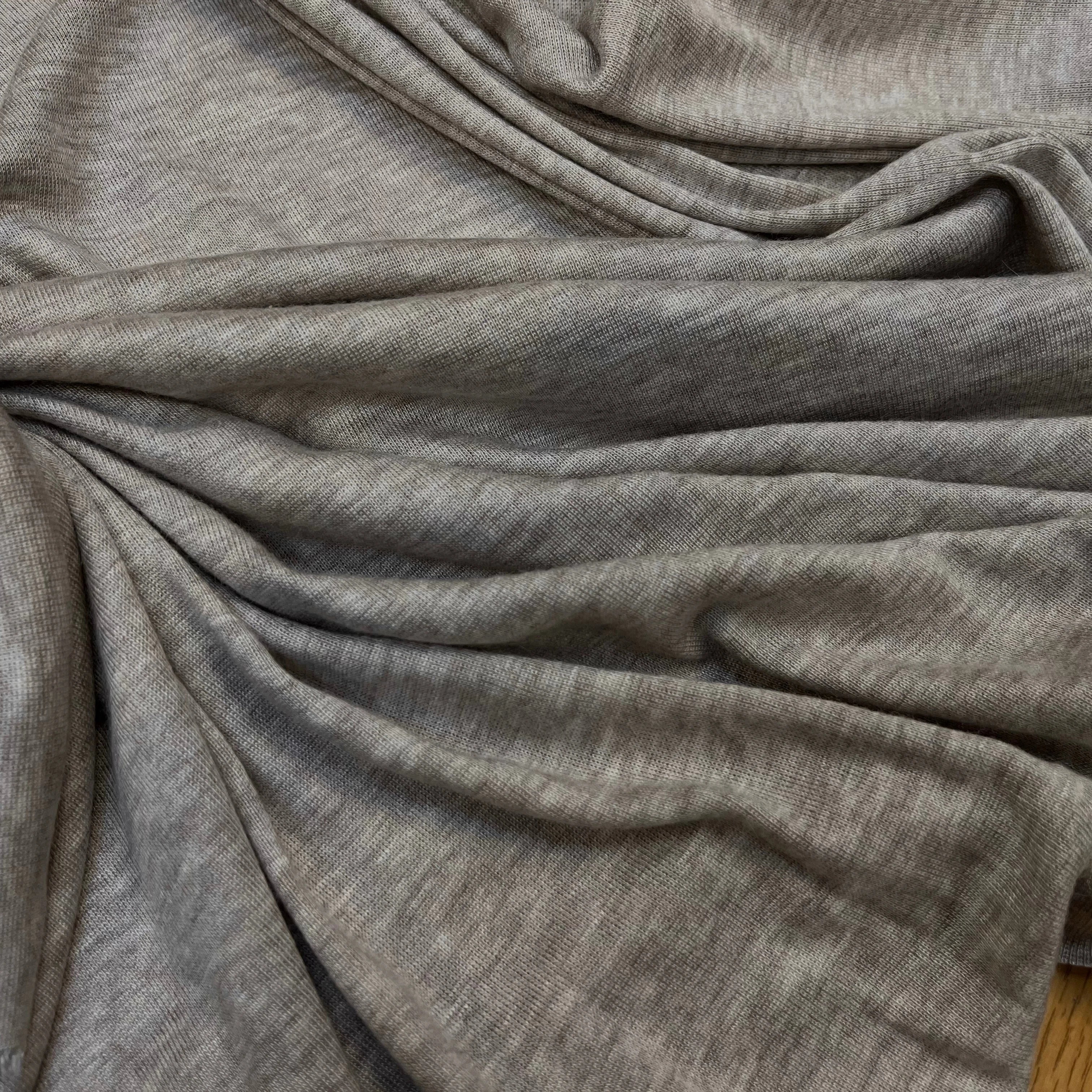 JERSEY DE COTON GRIS MARRON CLAIR - My Little Coupon