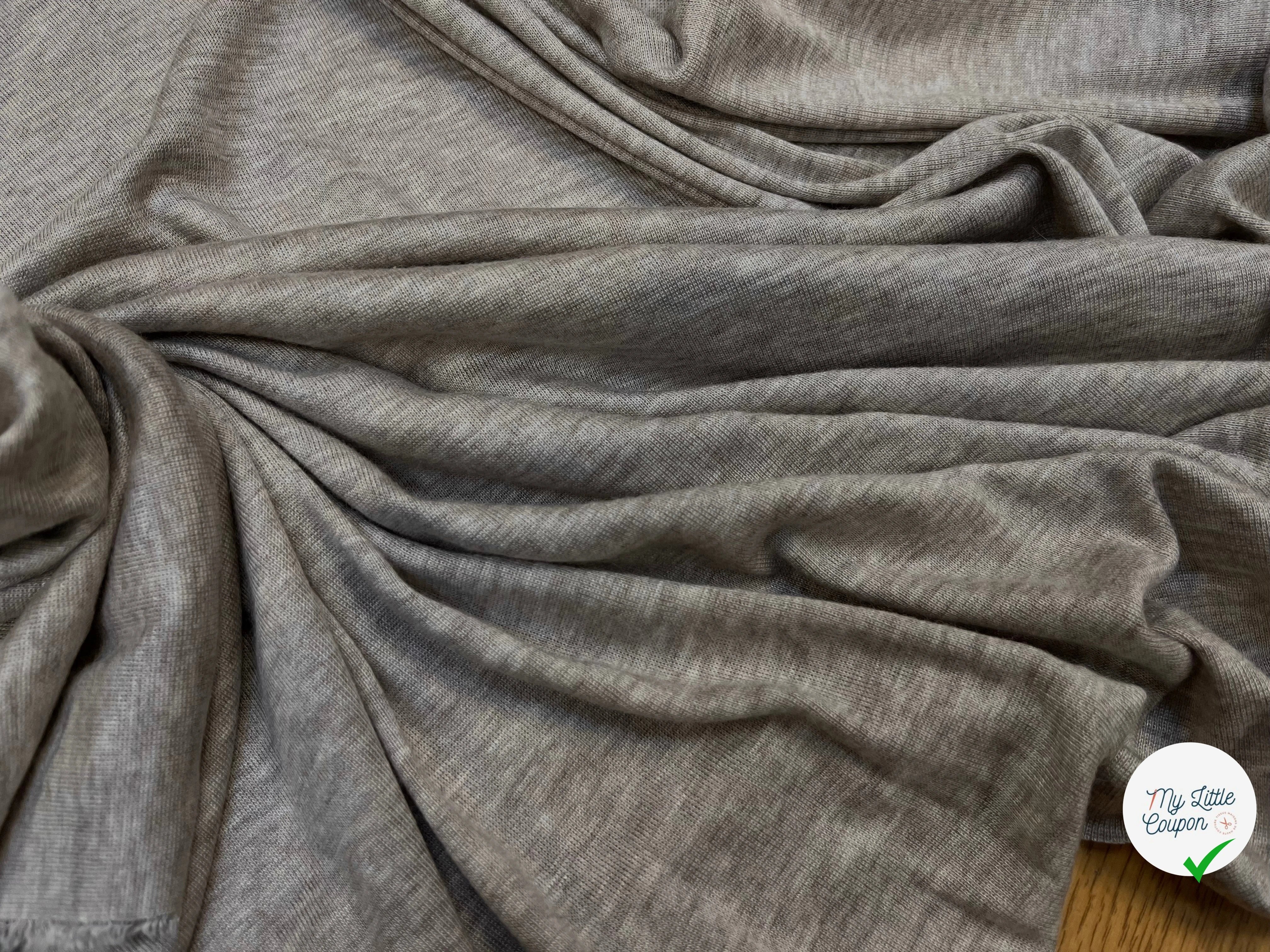 JERSEY DE COTON GRIS MARRON CLAIR - My Little Coupon