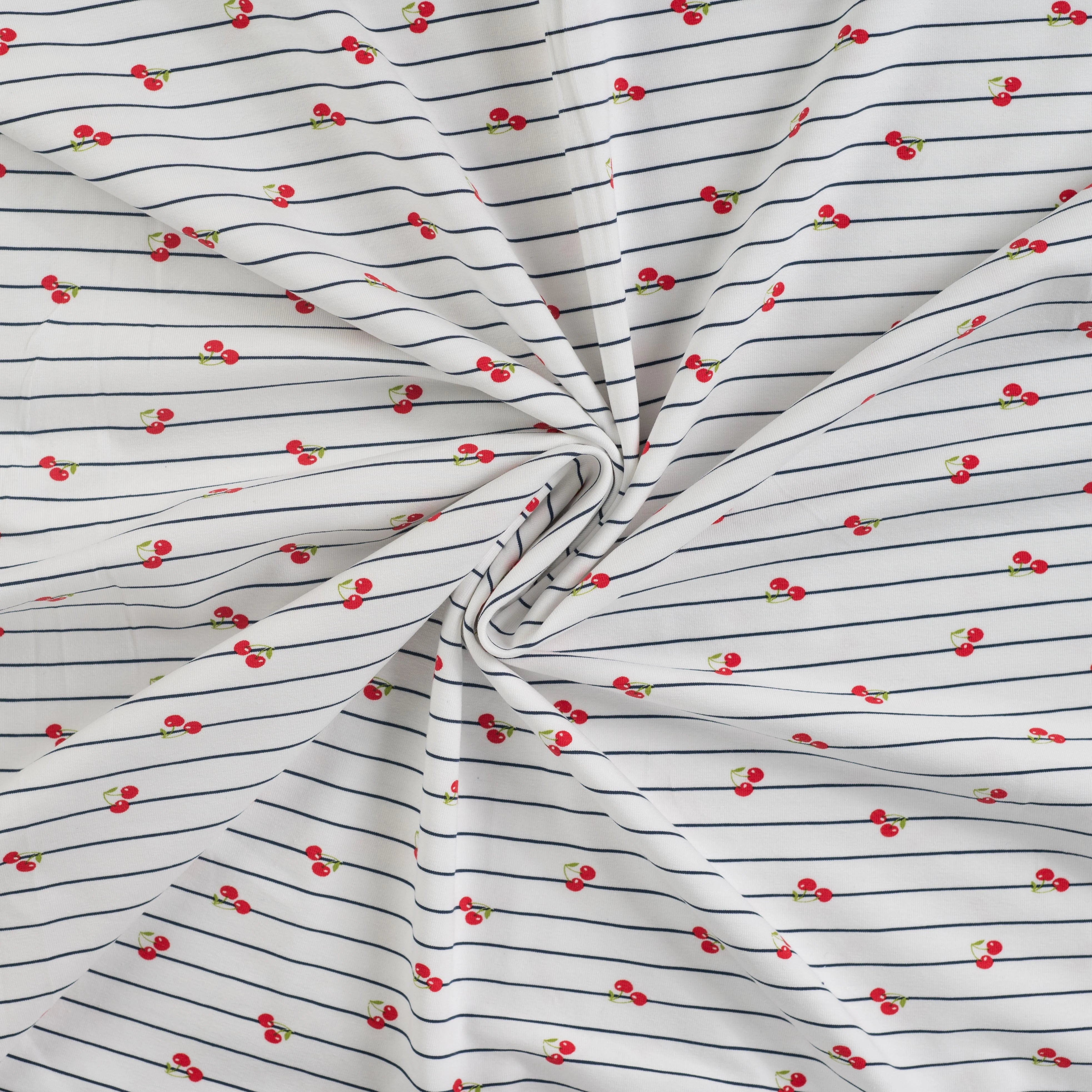 JERSEY DE COTON IMPRIMÉ CERISES - My Little Coupon