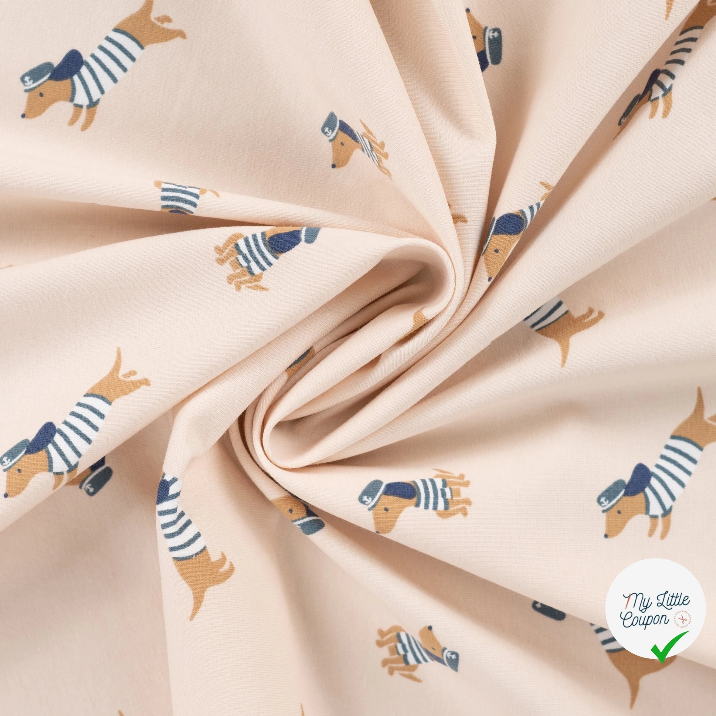 JERSEY DE COTON IMPRIMÉ CHIENS MARINS - My Little Coupon