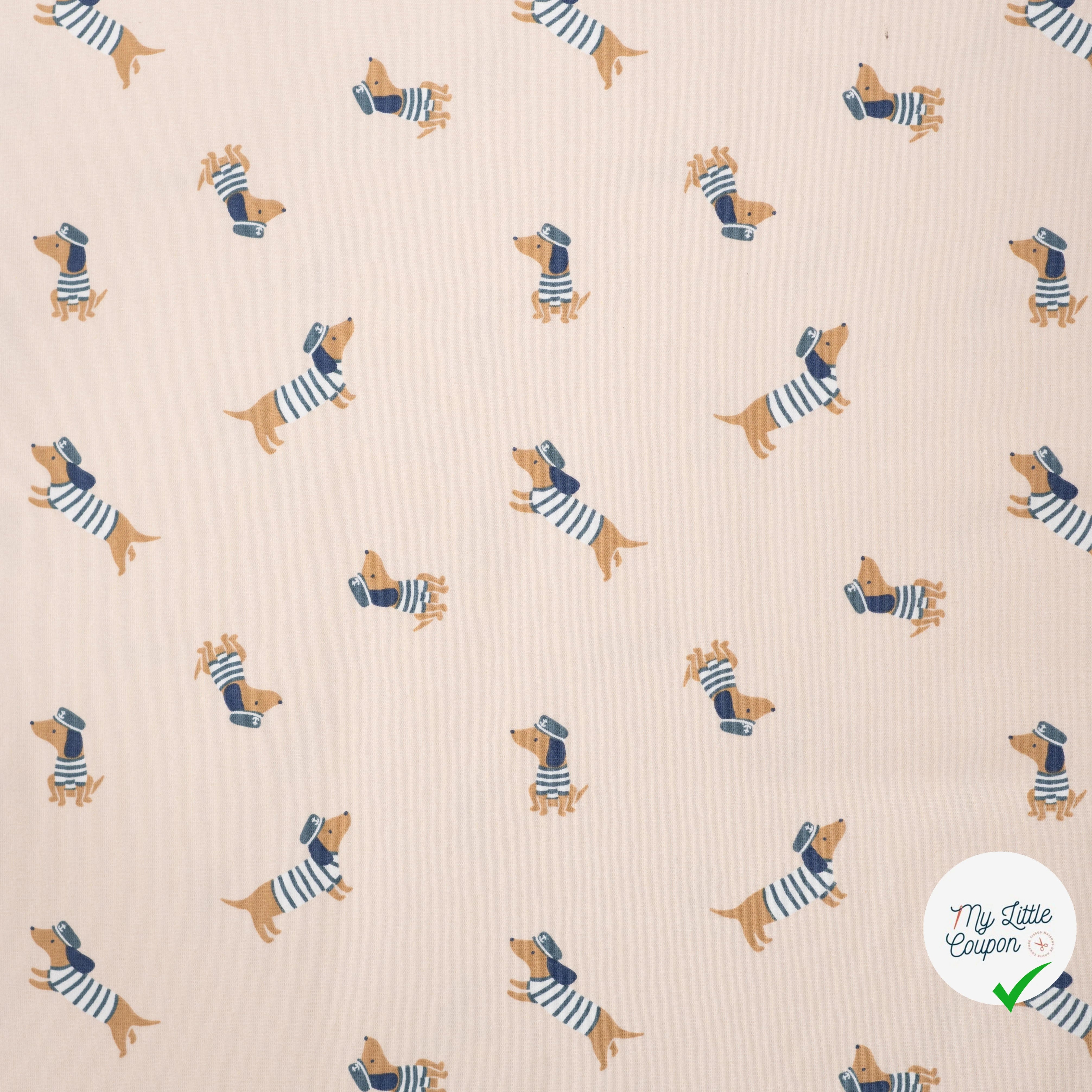 JERSEY DE COTON IMPRIMÉ CHIENS MARINS - My Little Coupon