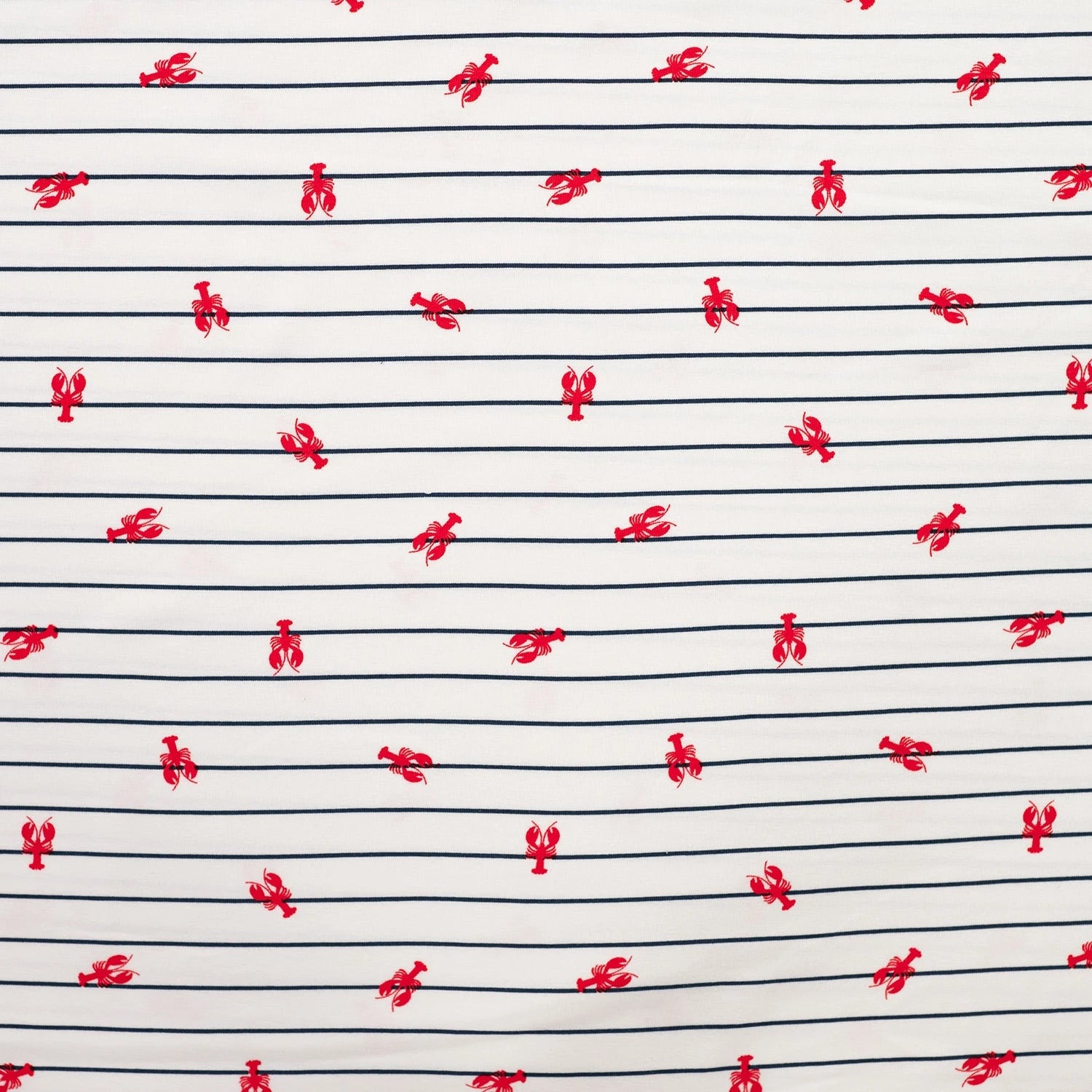 JERSEY DE COTON IMPRIMÉ HOMARDS FOND BLEU MARINE - My Little Coupon
