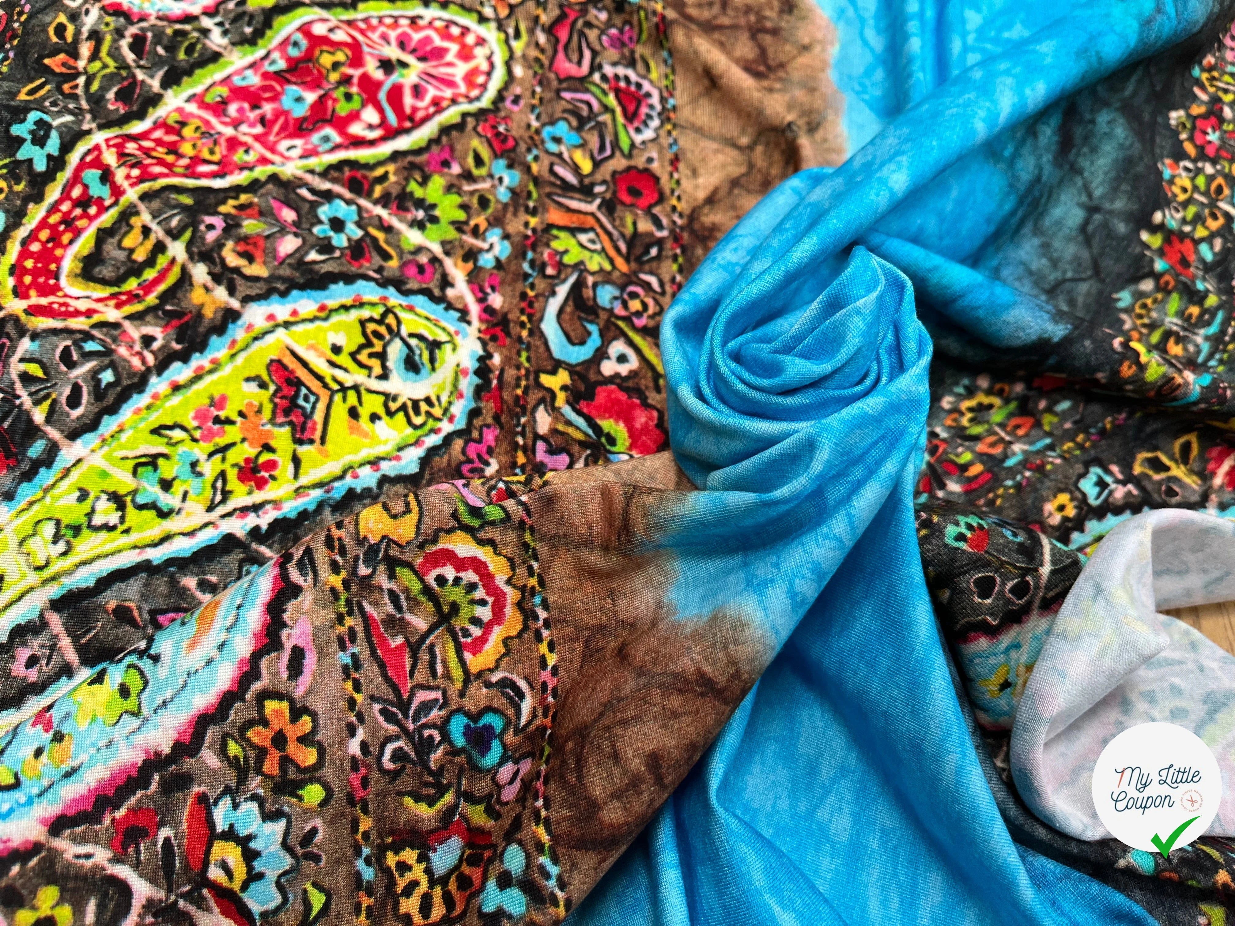 JERSEY DE COTON IMPRIMÉ PIMENT MULTICOLORES - My Little Coupon