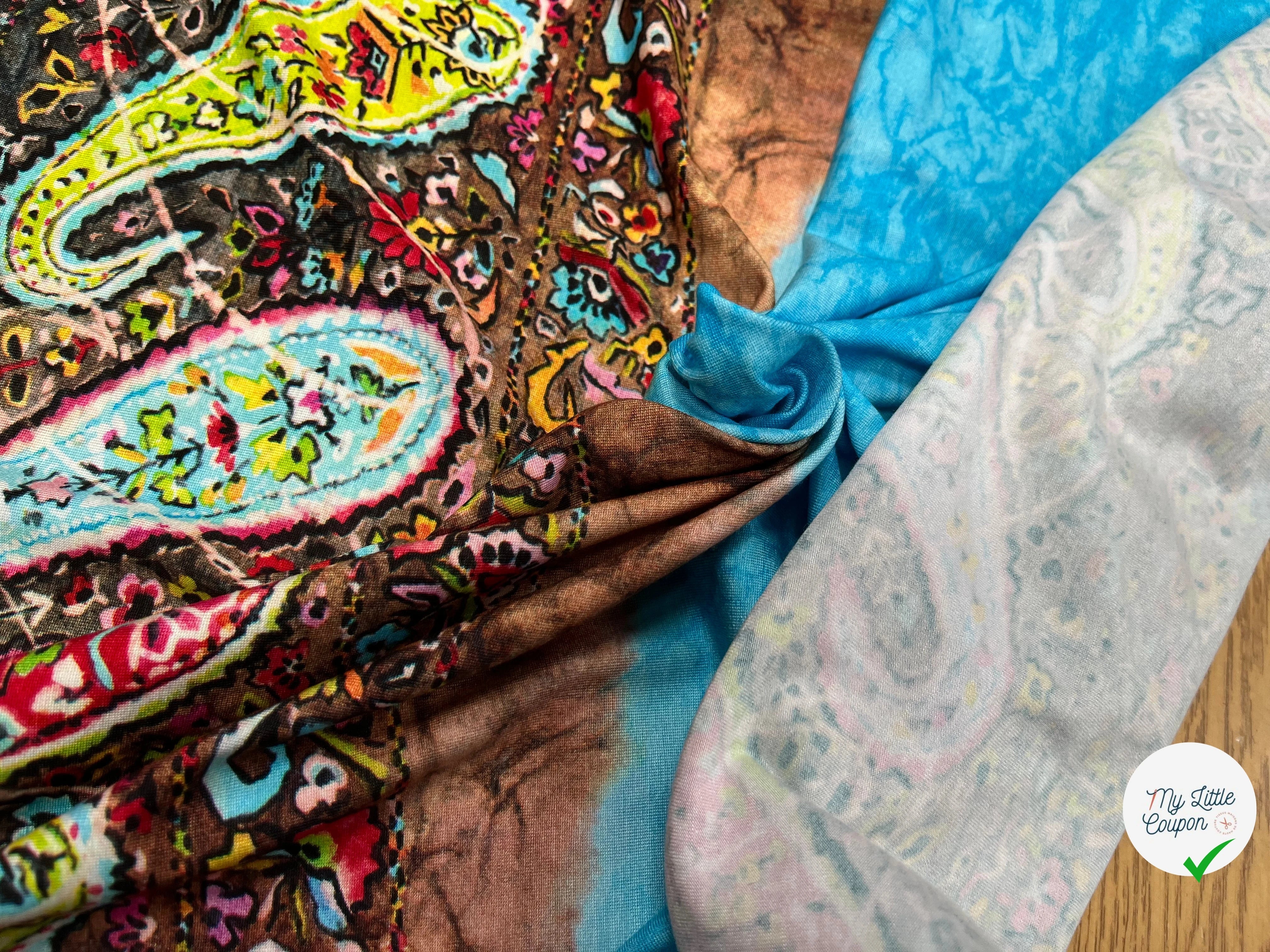 JERSEY DE COTON IMPRIMÉ PIMENT MULTICOLORES - My Little Coupon