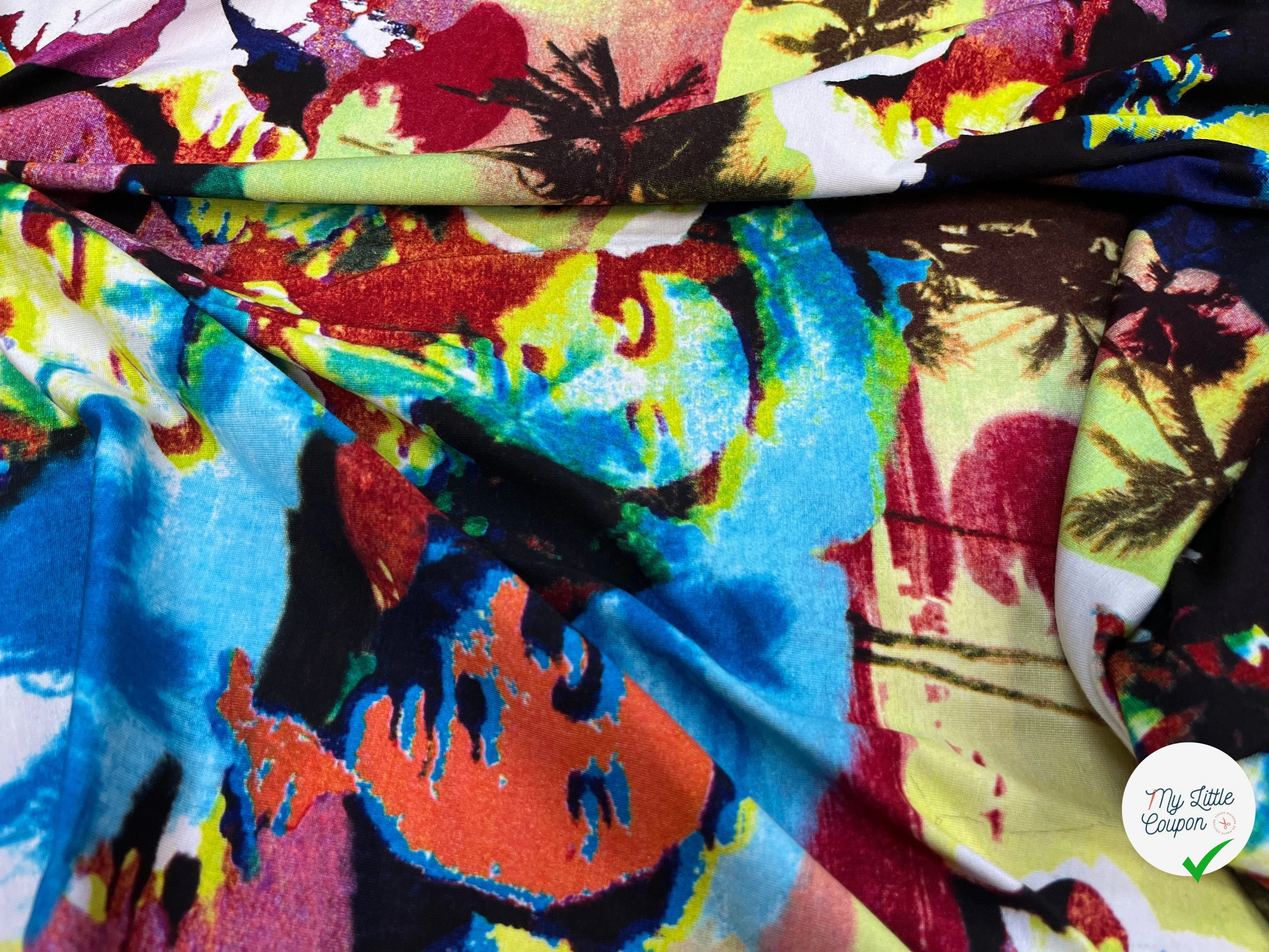 JERSEY DE COTON IMPRIMÉ POP ART - My Little Coupon