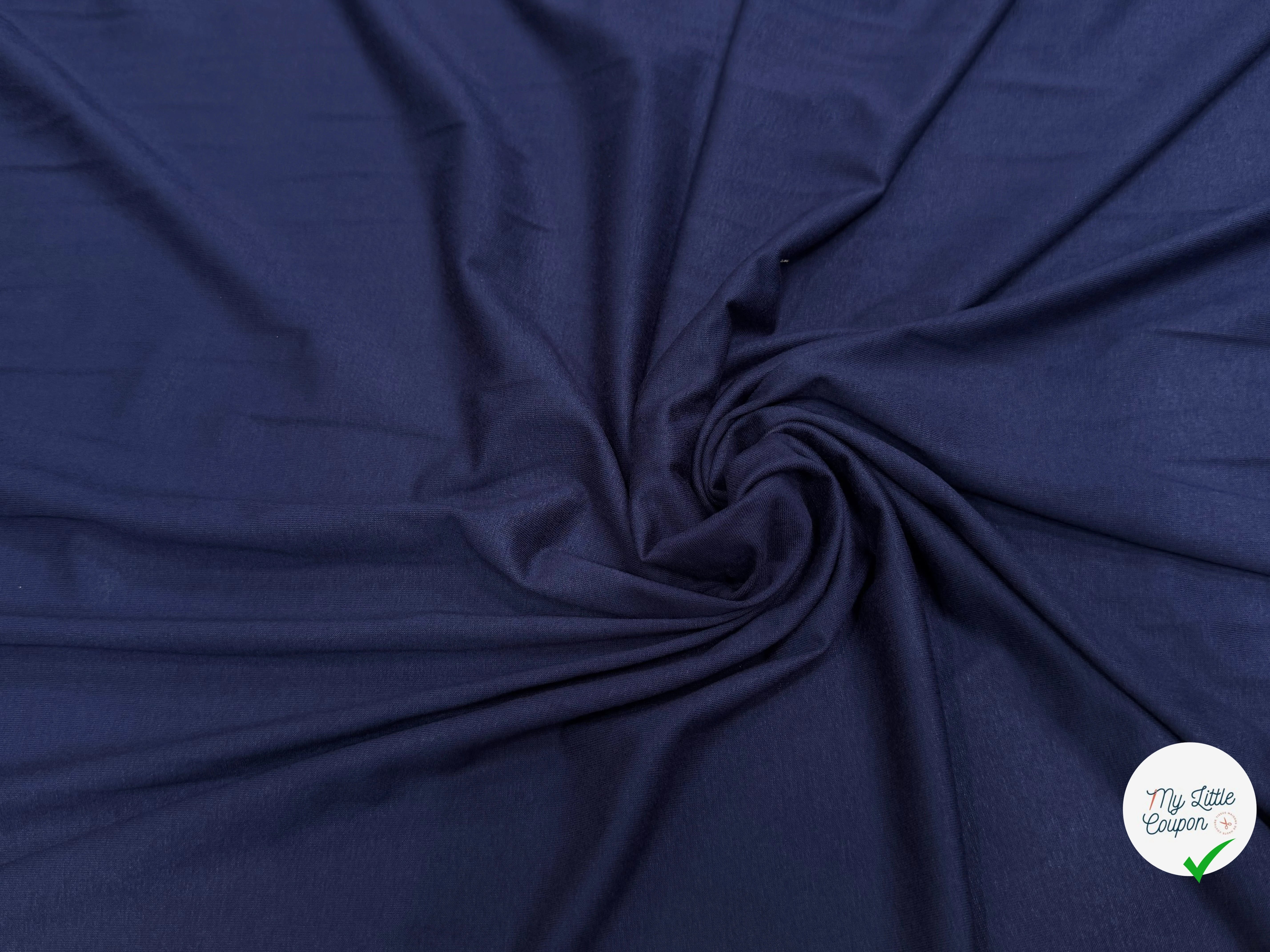 JERSEY DE COTON LEGER BLUE ULTRA STRETCH - My Little Coupon