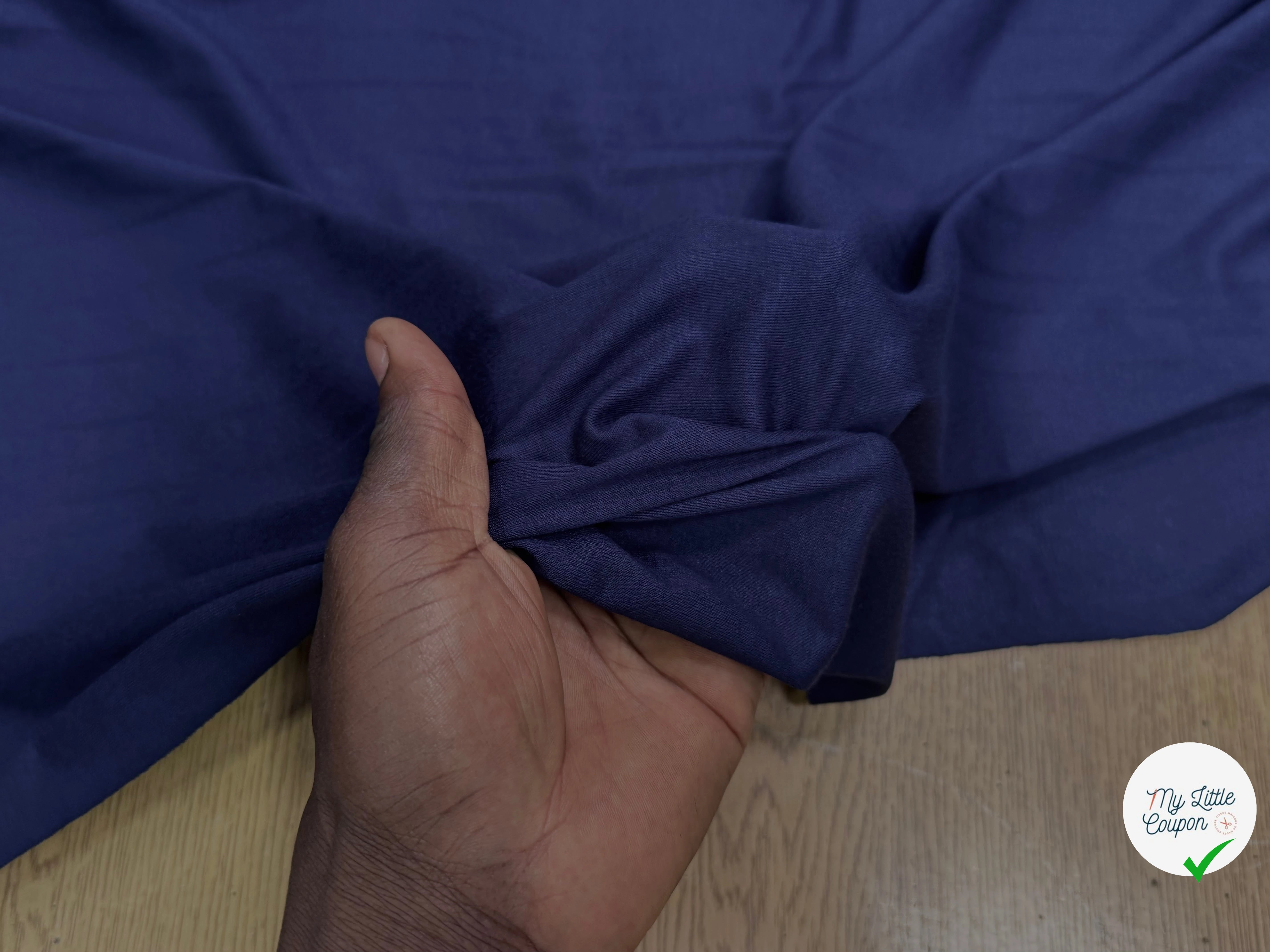 JERSEY DE COTON LEGER BLUE ULTRA STRETCH - My Little Coupon