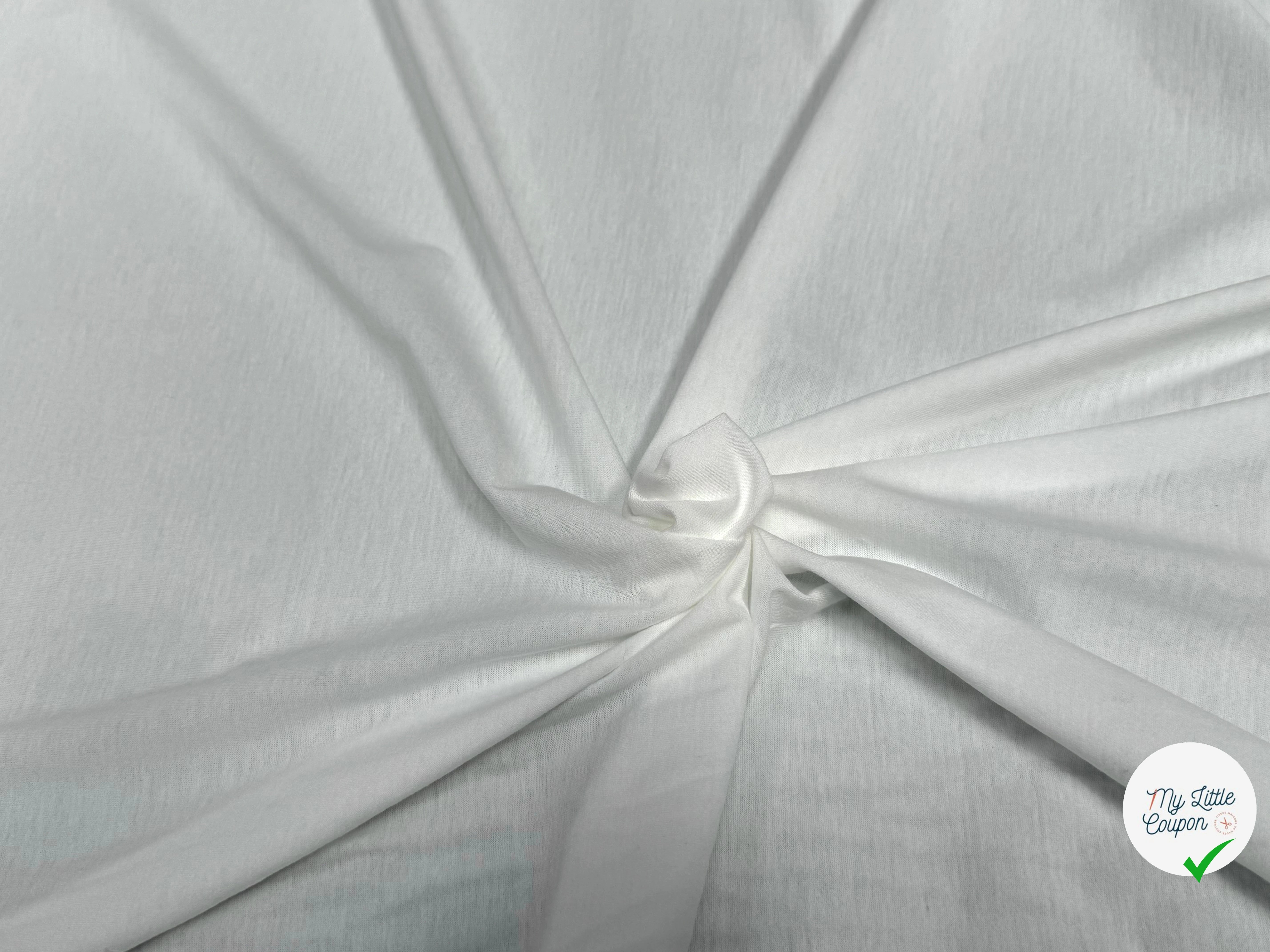 JERSEY DE COTON LÉGER DOUX BLANC - My Little Coupon